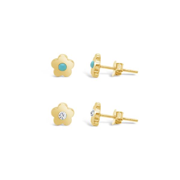 Gold Plated Flower Stud Earrings