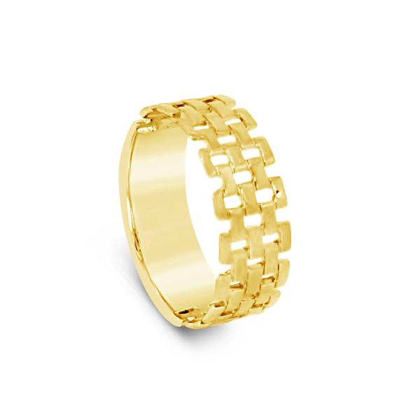 Gold Plated 8mm Mesh Ring