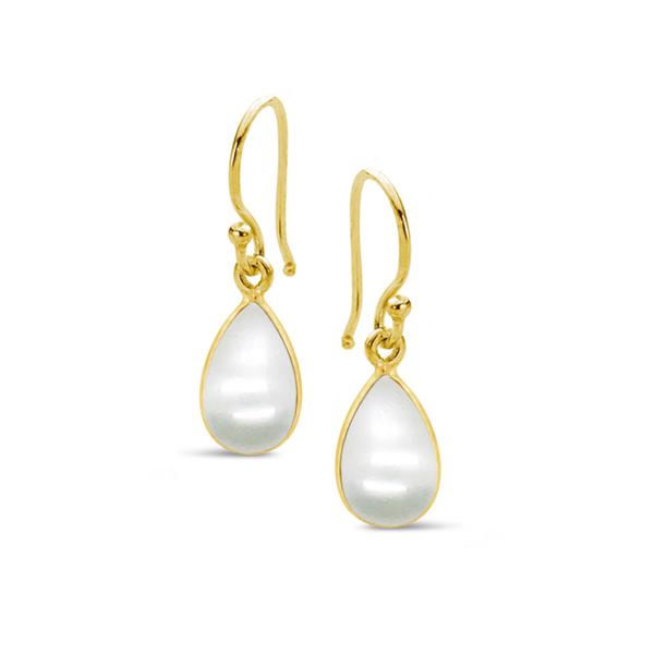 Gold Plated Teardrop Pearl Earrings
