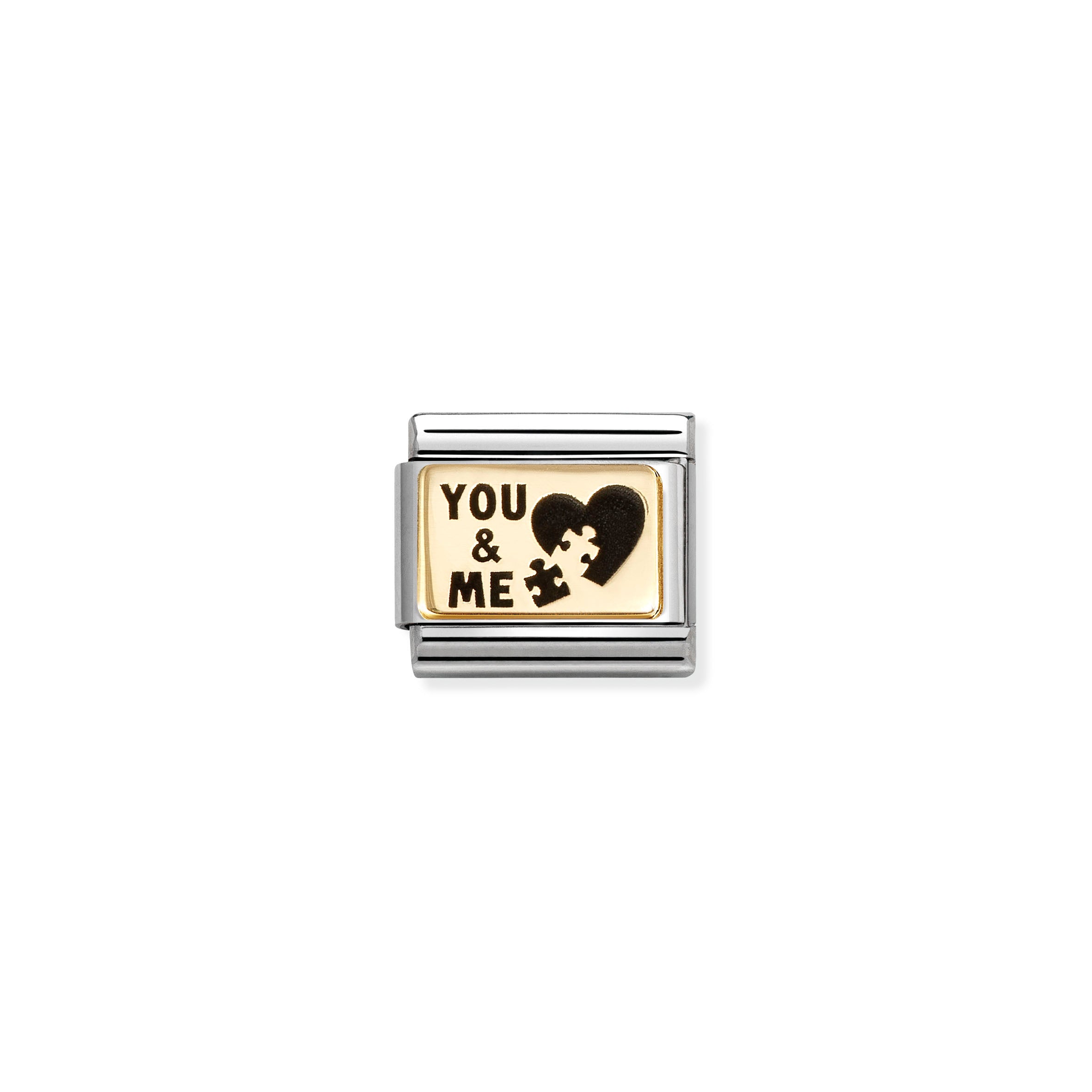 Composable Classic Link 030166/71 You & Me Puzzle 18K gold and black enamel on stainless steel.