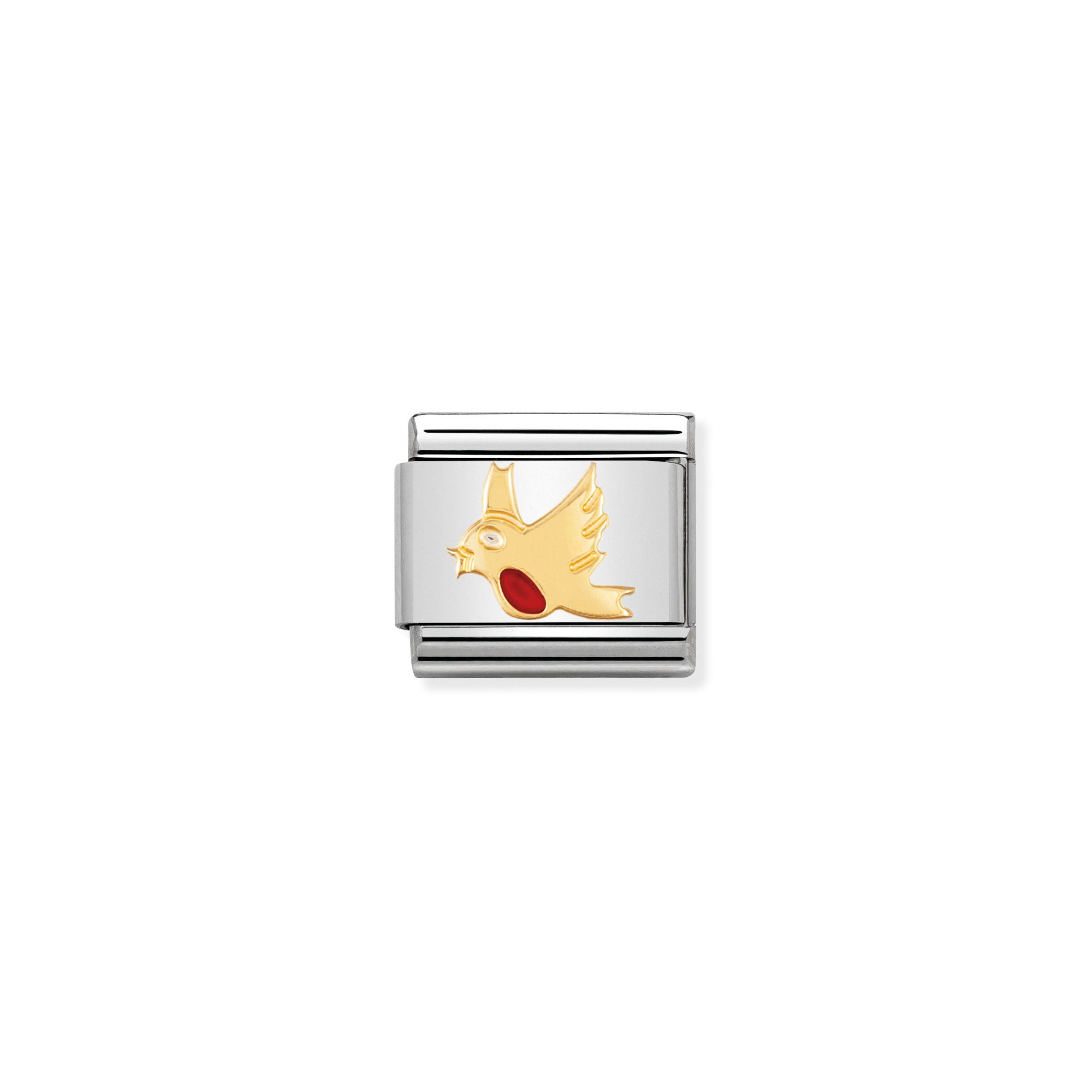 COMPOSABLE CLASSIC LINK 030211/06 ROBIN IN 18K GOLD AND ENAMEL