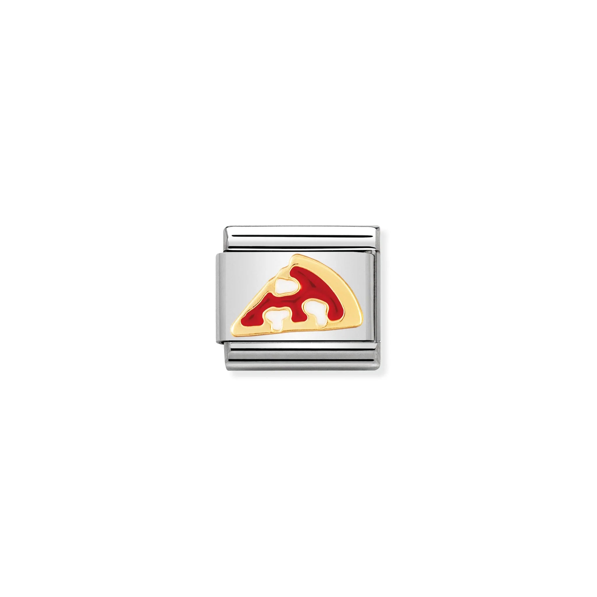 COMPOSABLE CLASSIC LINK 030217/08 PIZZA SLICE IN 18K GOLD AND ENAMEL