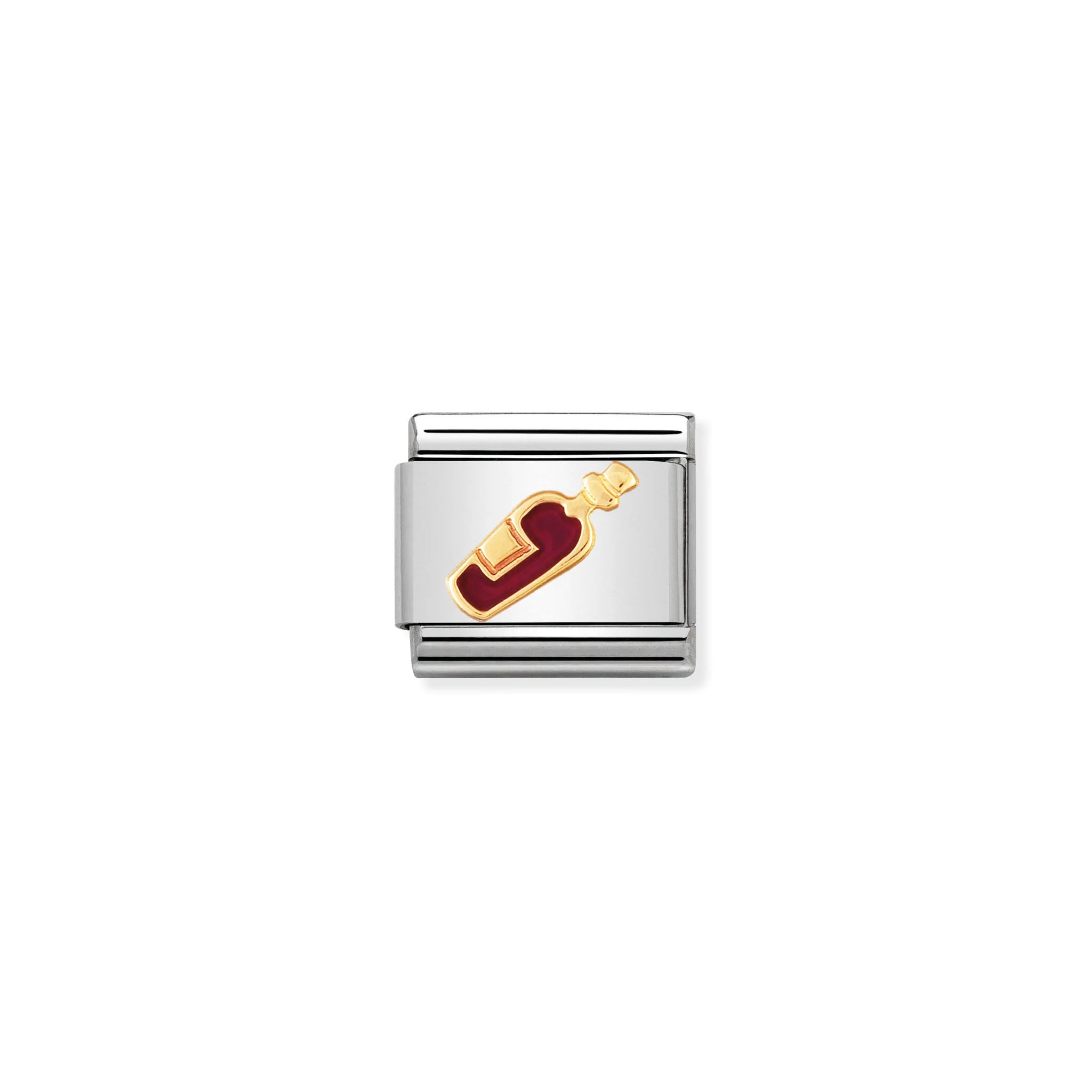 COMPOSABLE CLASSIC LINK 030218/04 RED WINE IN 18K GOLD AND ENAMEL