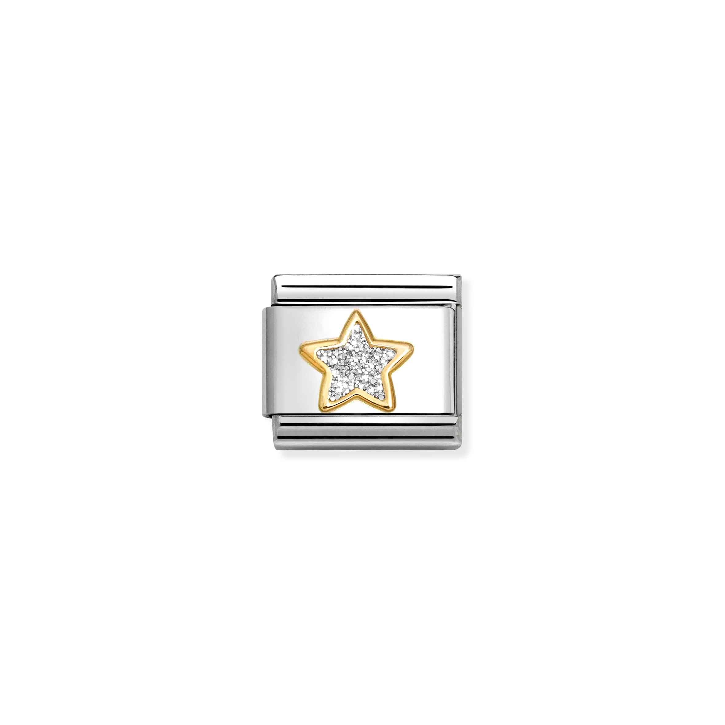 Composable Classic Glitter Link CZ Star 18k Gold 030220/19