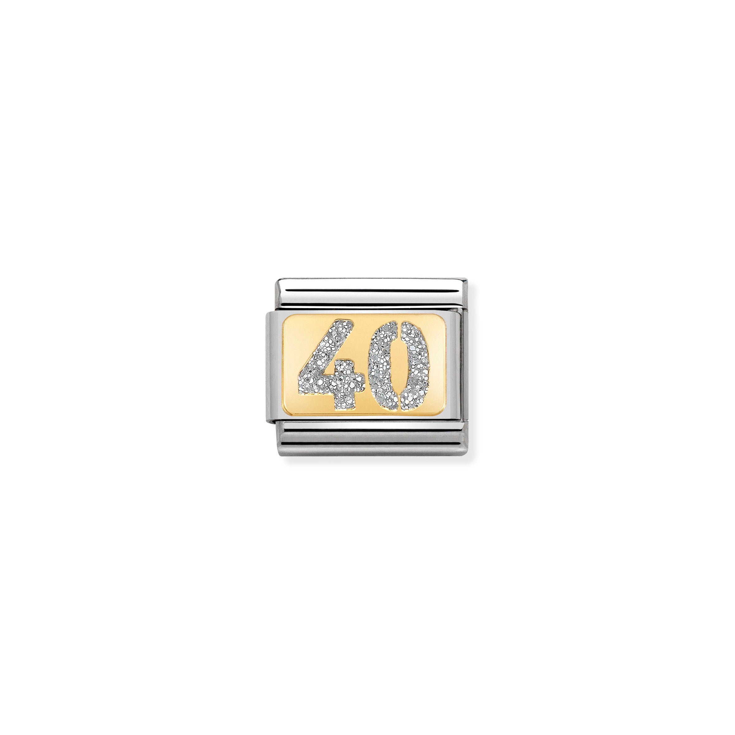 COMPOSABLE CLASSIC LINK 30224/040 NUMBER 40 WITH GLITTER IN 18K GOLD