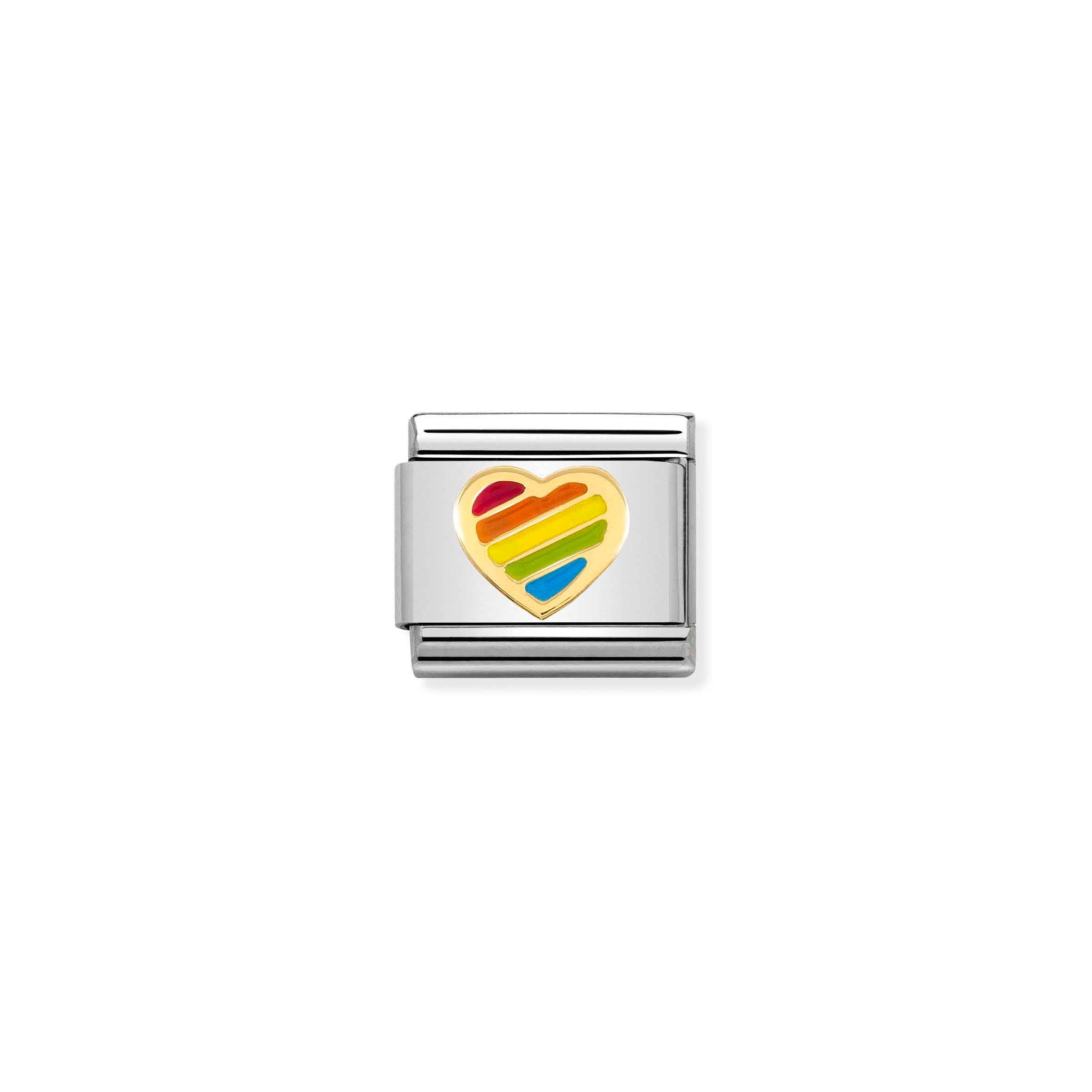 COMPOSABLE CLASSIC LINK 030272/54 RAINBOW HEART IN 18K GOLD