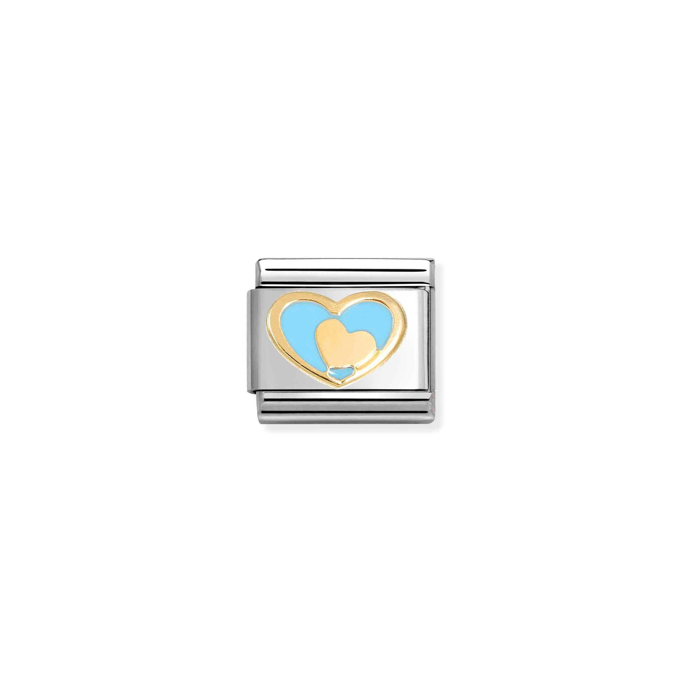 Composable Classic Link 2 Hearts 18k Gold and Enamel 030283/31