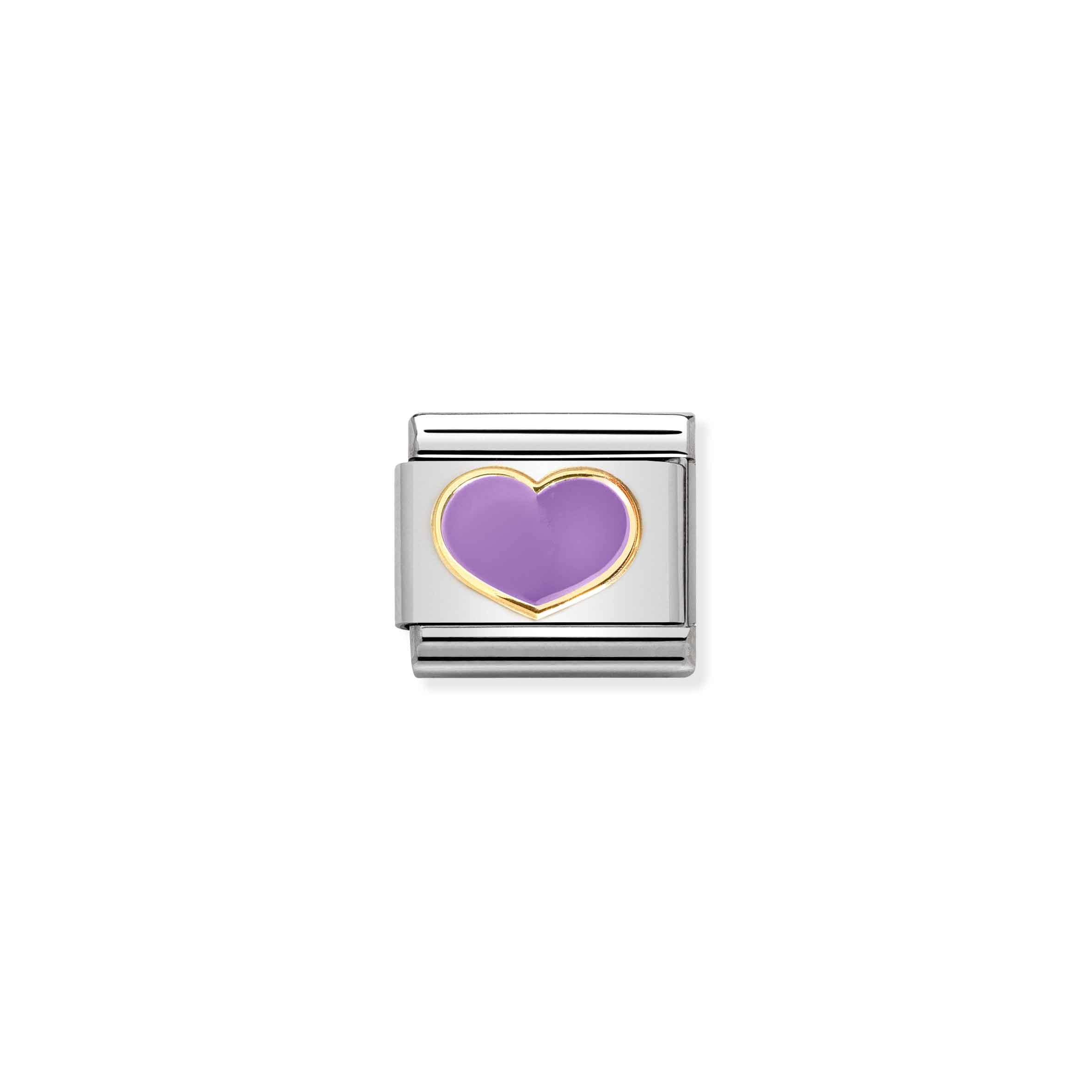 COMPOSABLE CLASSIC LINK 030283/22 LILAC HEART IN GOLD