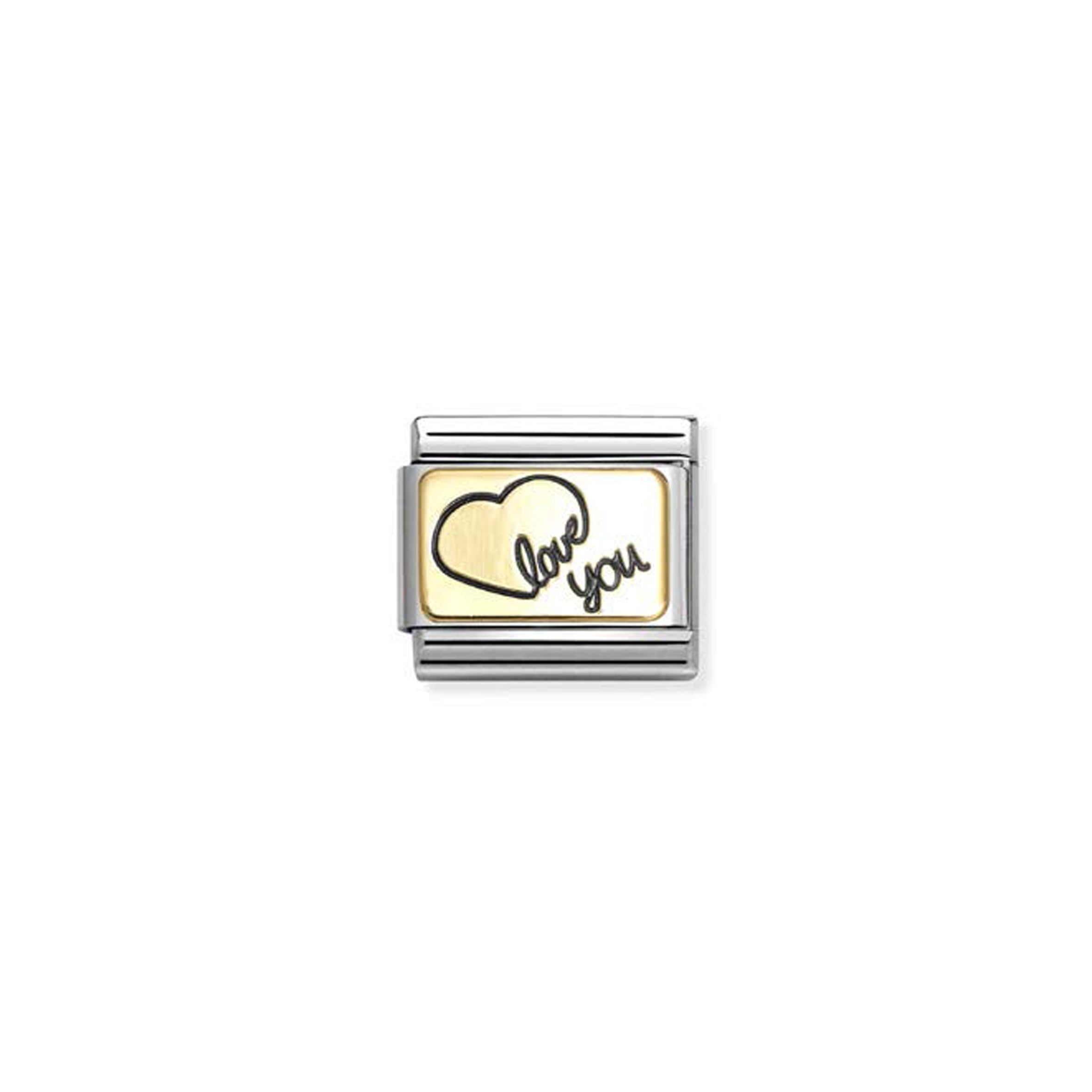 COMPOSABLE CLASSIC LINK 030284/60 LOVE YOU HEART IN GOLD