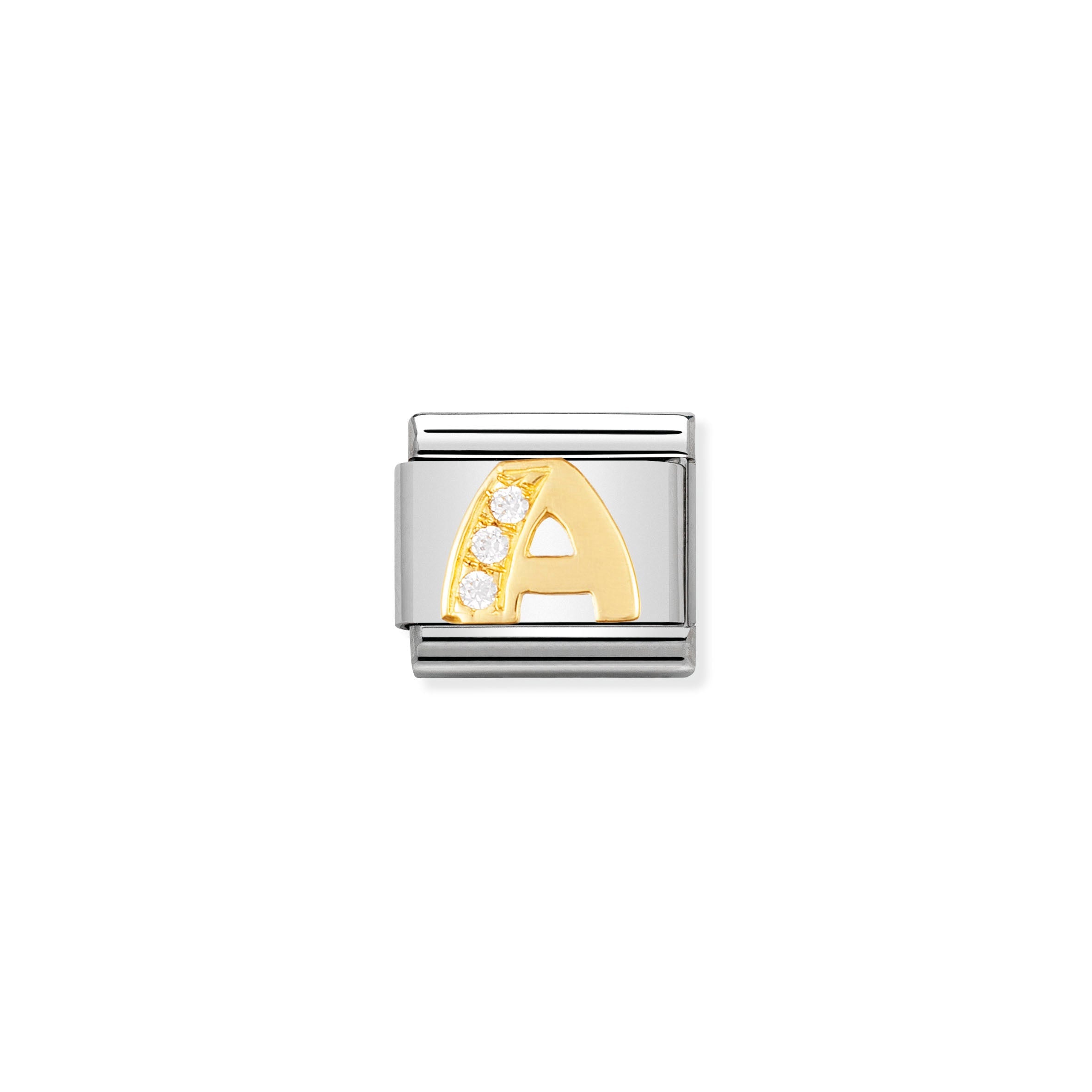 COMPOSABLE CLASSIC LINK 030301/01 LETTER A IN 18K GOLD AND CZ