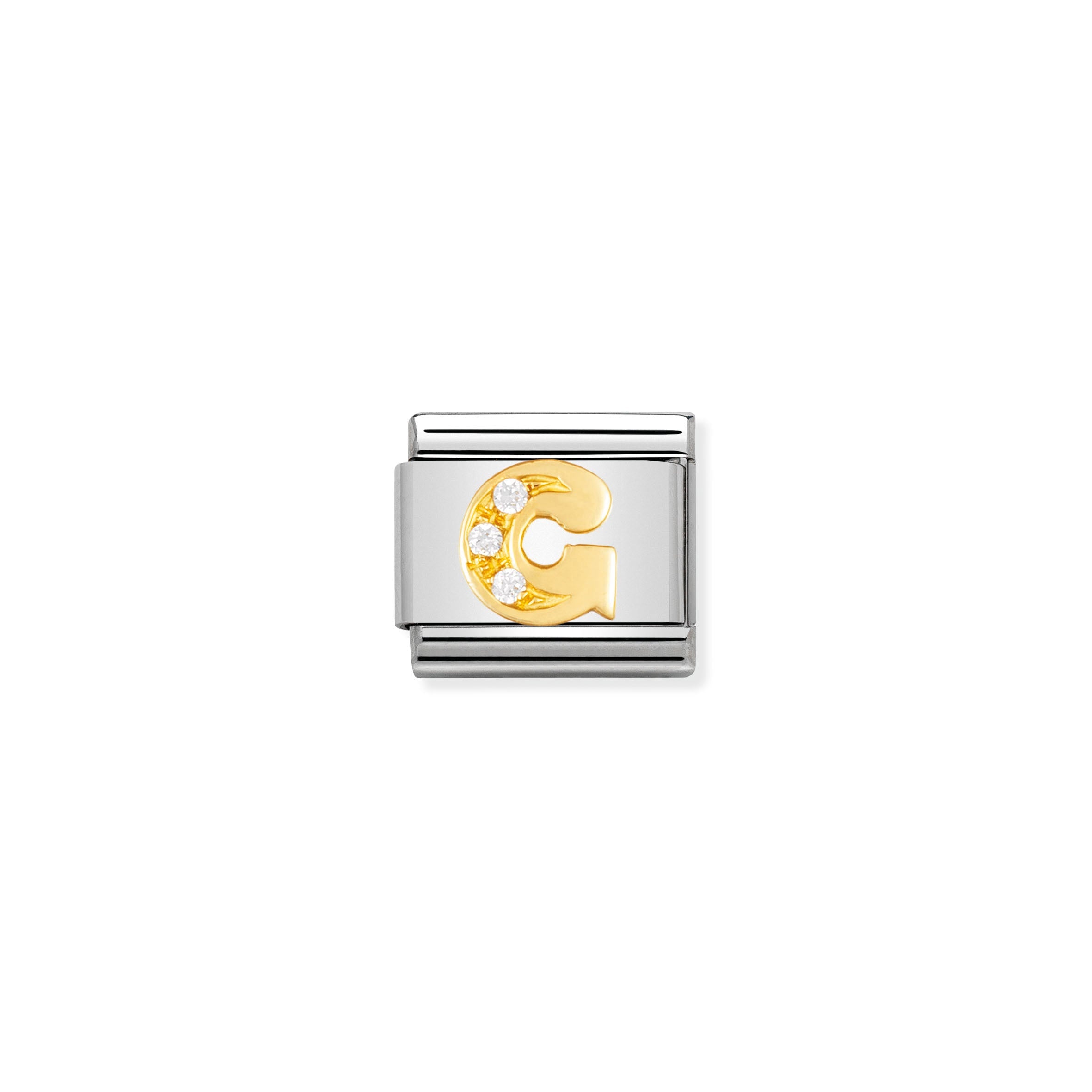 COMPOSABLE CLASSIC LINK 030301/07 LETTER G IN 18K GOLD AND CZ