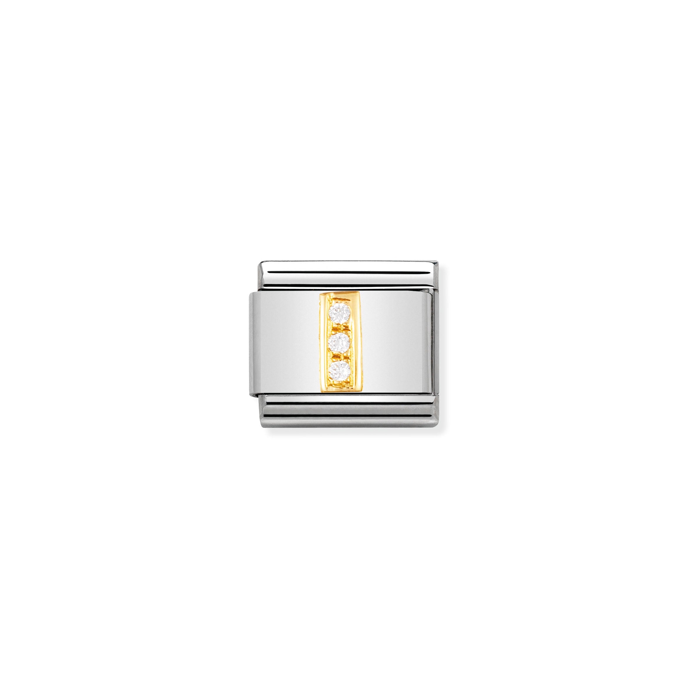 COMPOSABLE CLASSIC LINK 030301/09 LETTER I IN 18K GOLD AND CZ