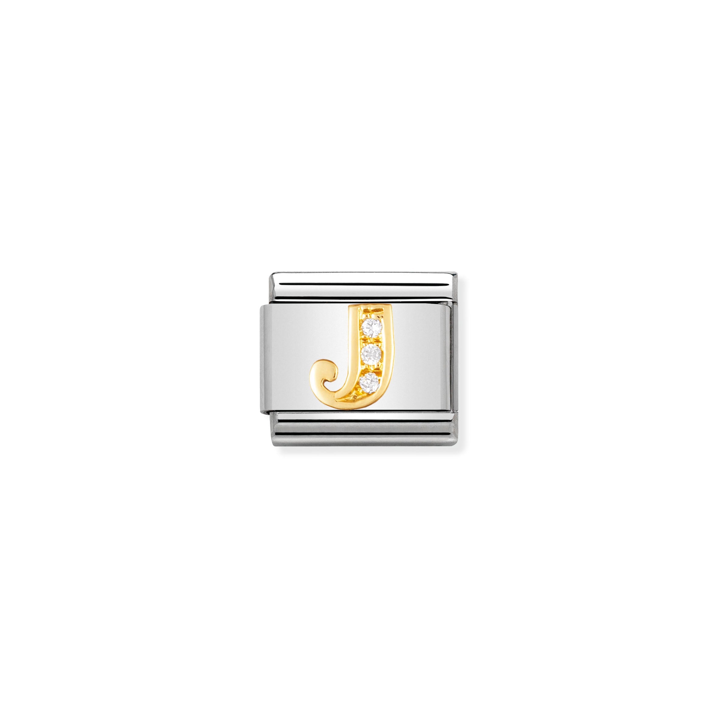 COMPOSABLE CLASSIC LINK 030301/10 LETTER J IN 18K GOLD AND CZ