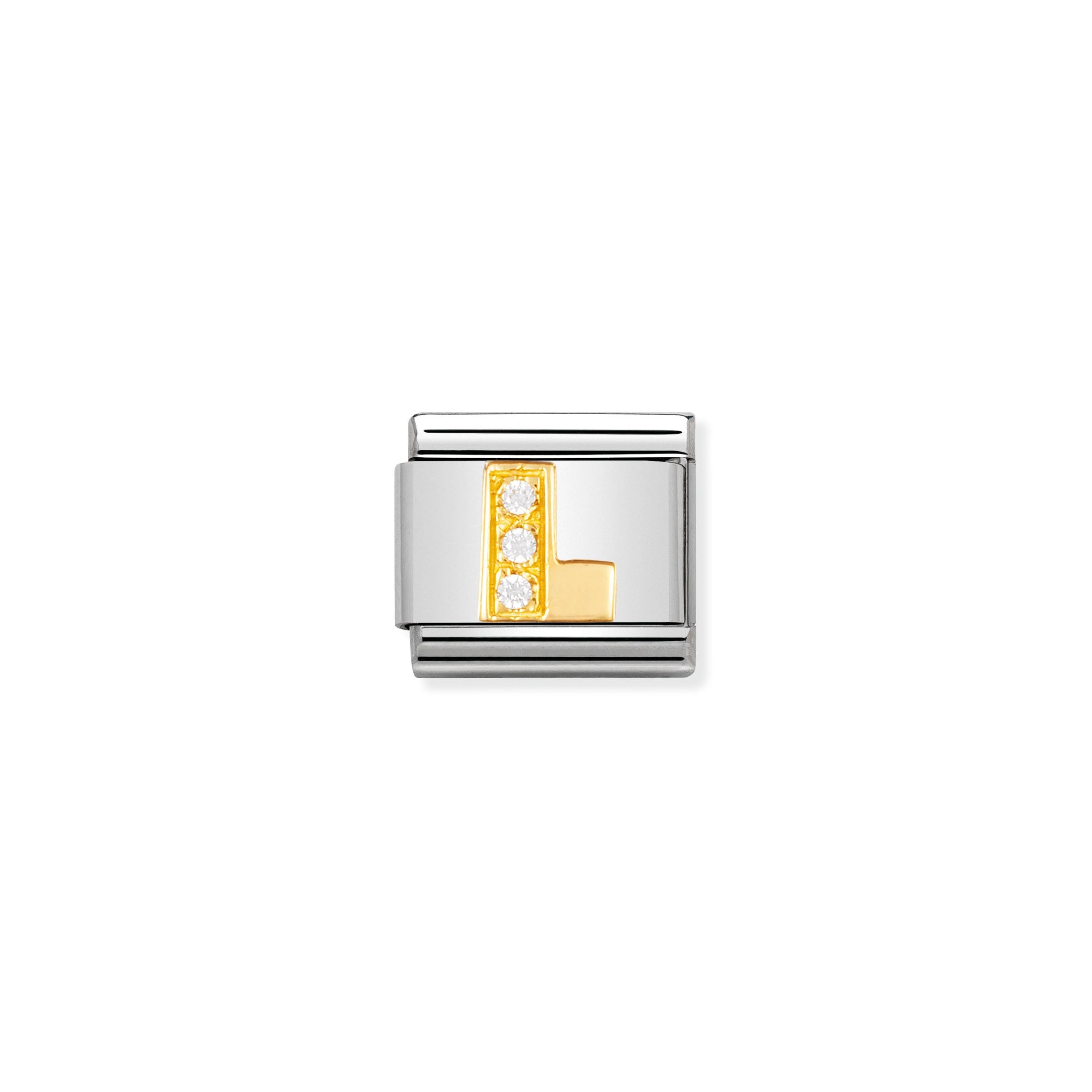 COMPOSABLE CLASSIC LINK 030301/12 LETTER L IN 18K GOLD AND CZ