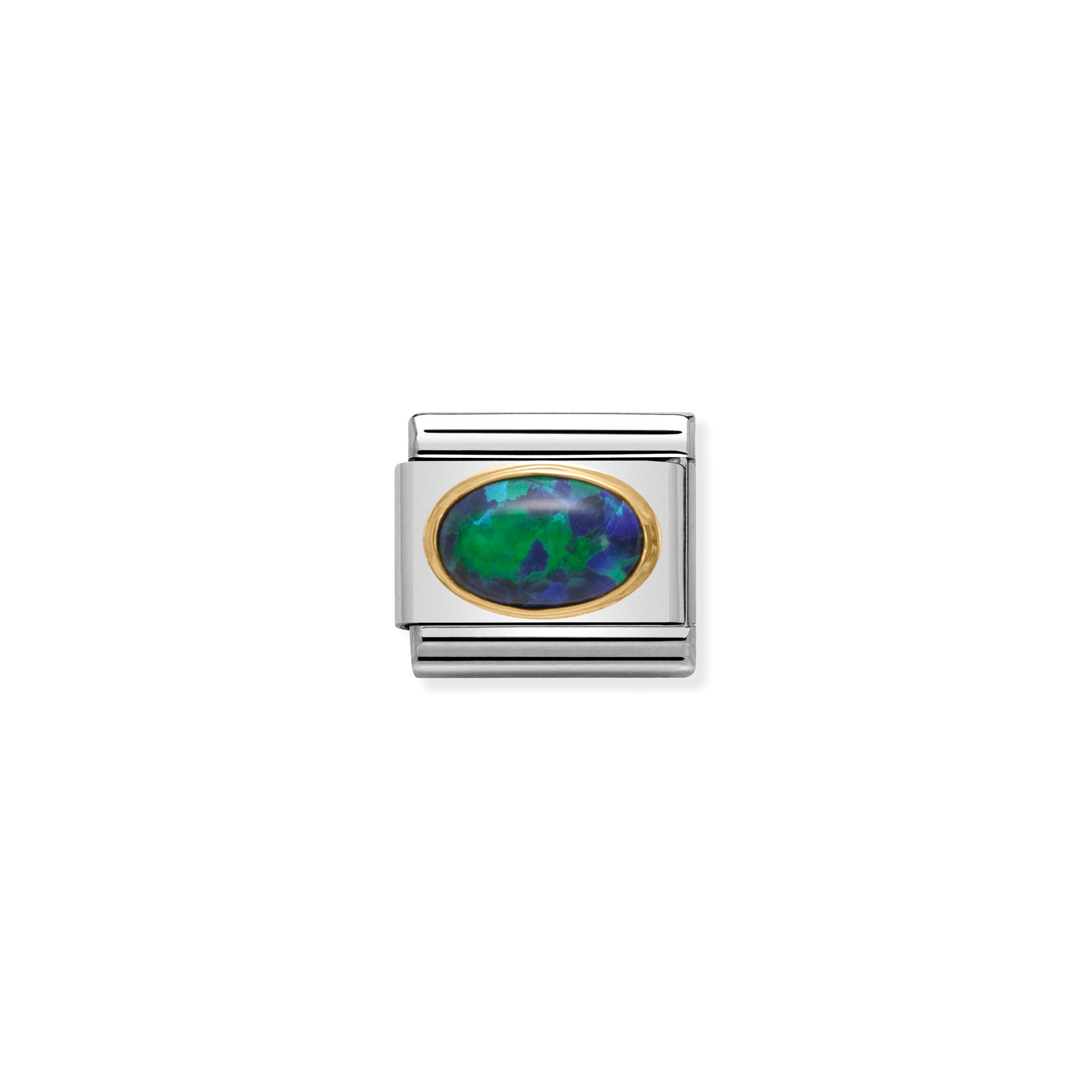 COMPOSABLE CLASSIC LINK 030502/26 GREEN OPAL OVAL IN 18K GOLD