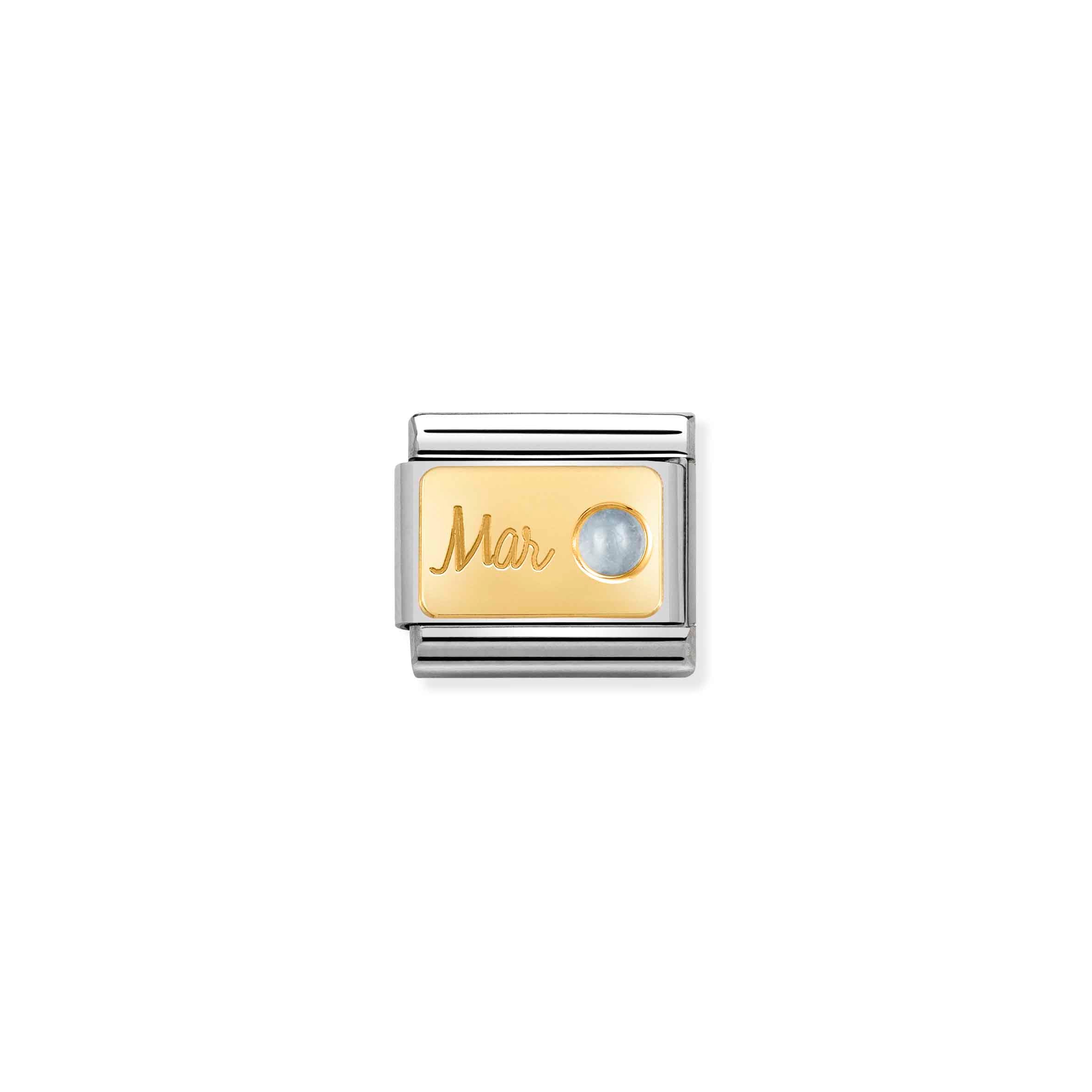 COMPOSABLE CLASSIC LINK 030519/03 MARCH AQUAMARINE IN 18K GOLD