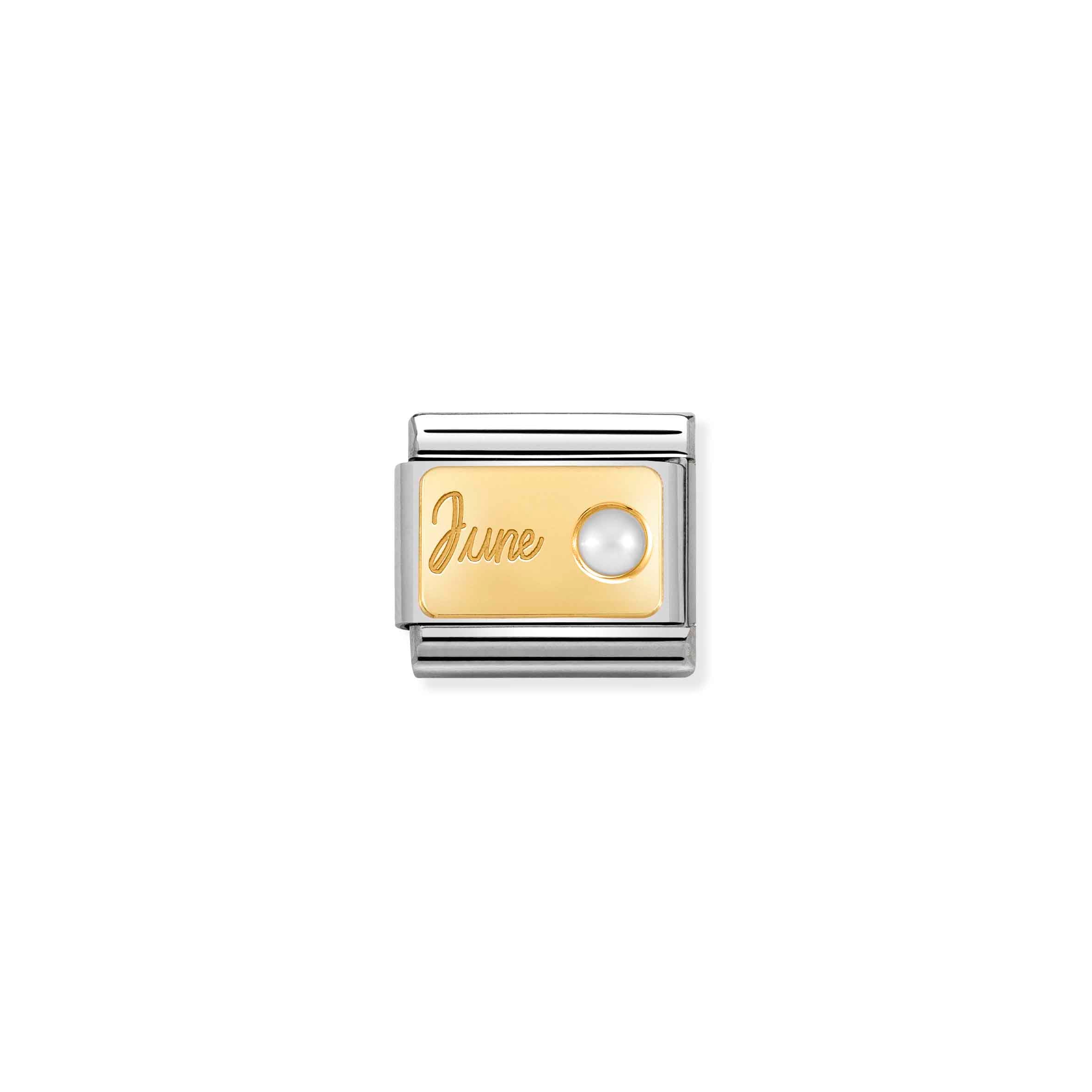 COMPOSABLE CLASSIC LINK 030519/06 JUNE WHITE PEARL IN 18K GOLD