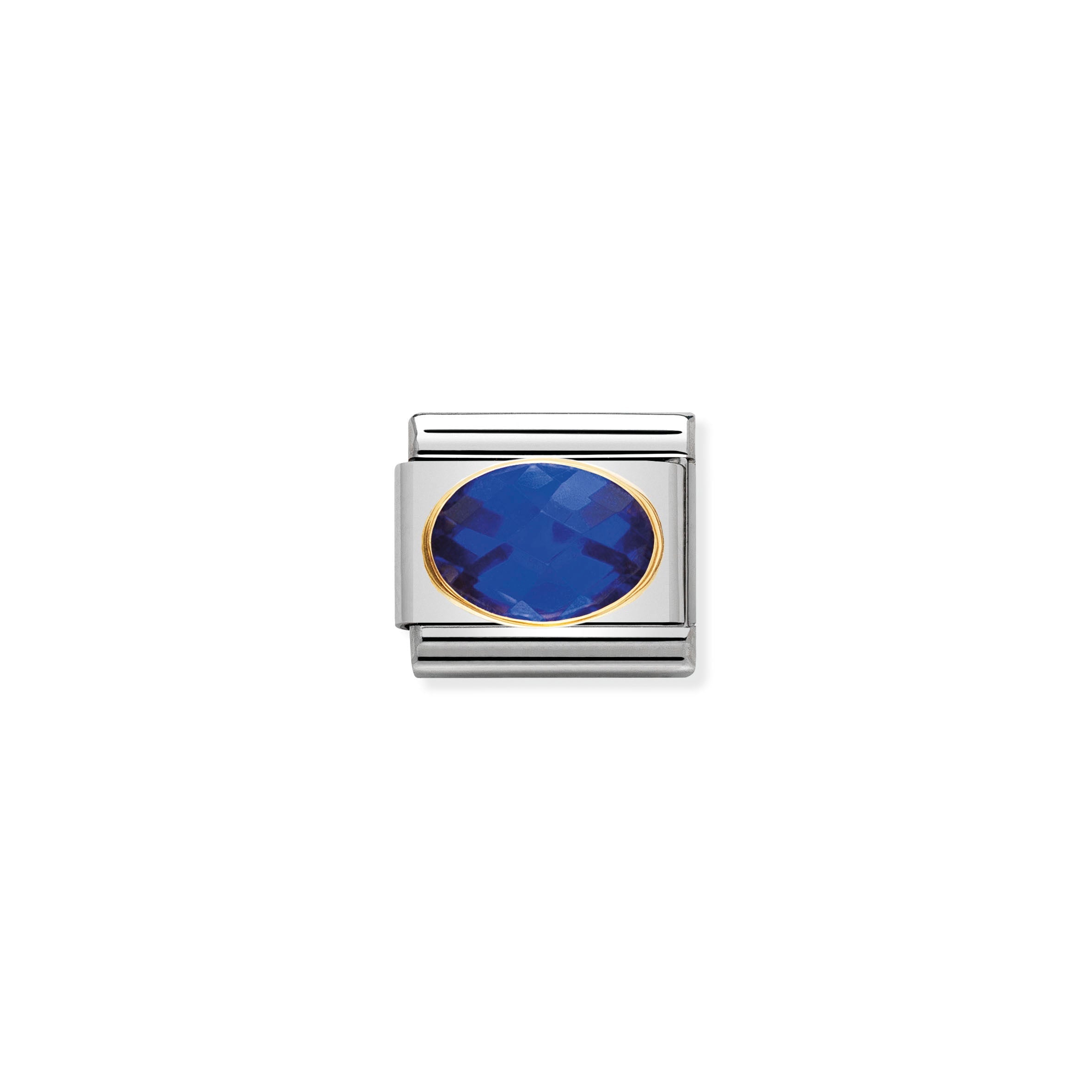 COMPOSABLE CLASSIC LINK 030601/007 BLUE FACETED CZ IN 18K GOLD