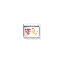 Nomination Composable Classic Link Pink CZ Heart and Butterfly