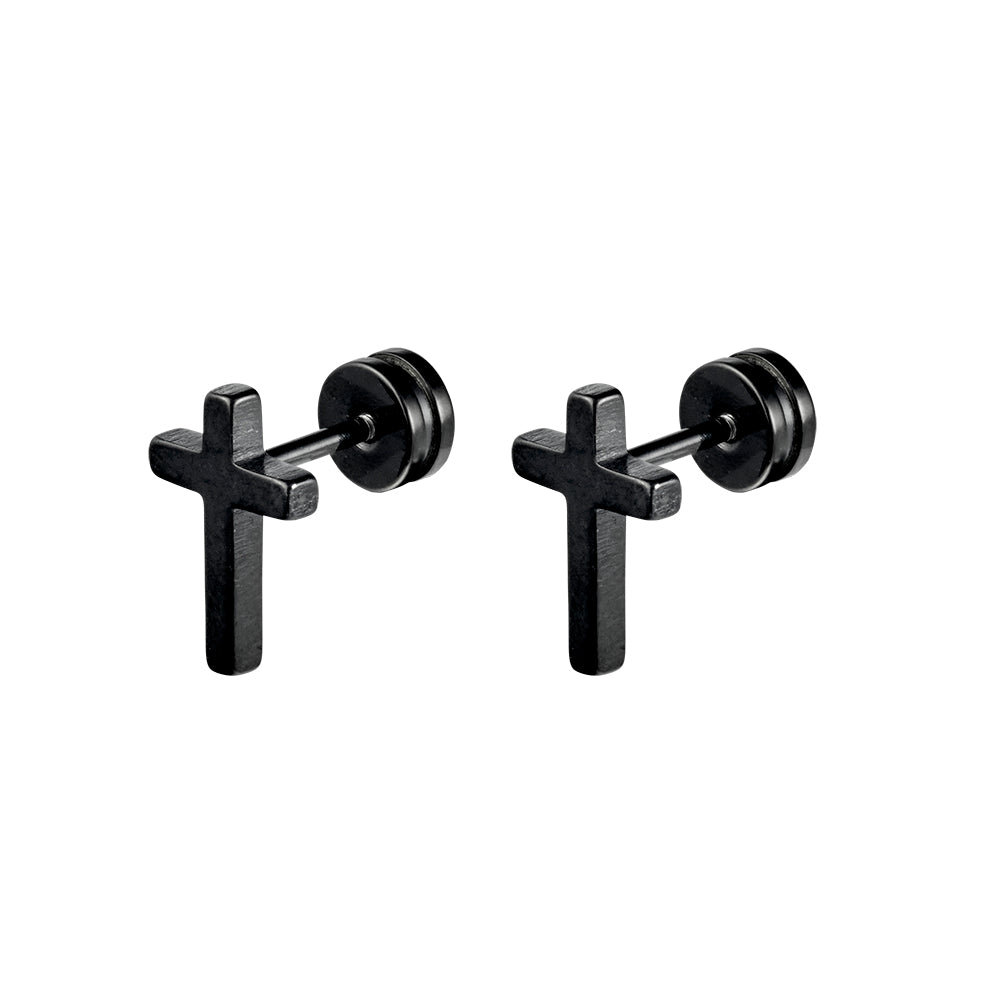 Blaze Stainless Steel Stud Cross with Screw Back