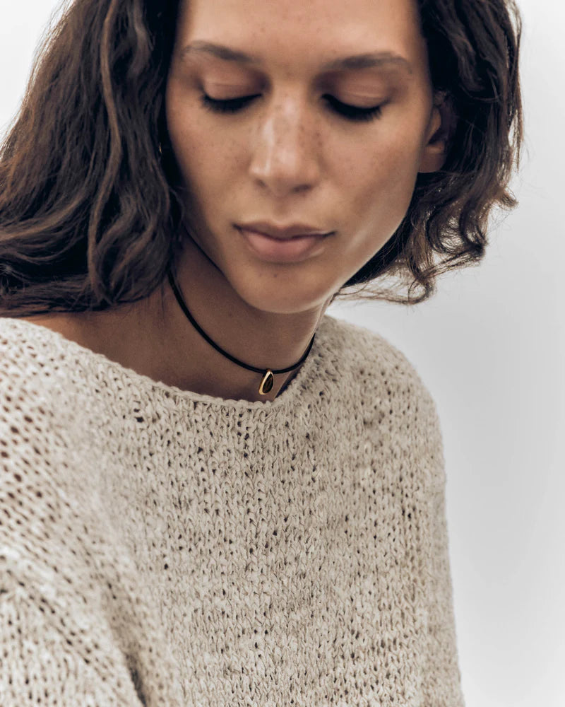 PDPAOLA Quartz Luna cord necklace