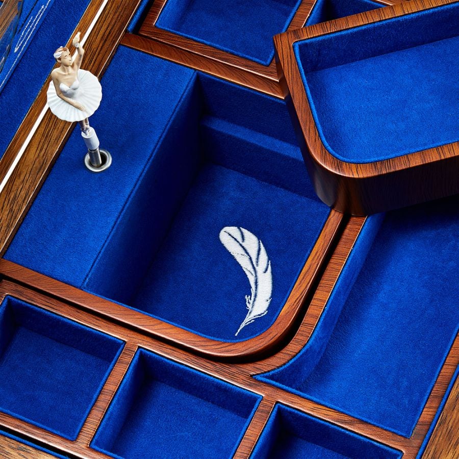 Ballet Musical Jewellery Box – Swan Lake Walnut Wood
