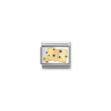 Nomination Composable Classic Link Book With Stars in 18K Gold and Blue Enamel