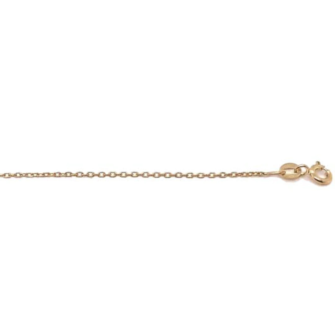 9ct Yellow Gold Italian Solid Oval Link Chain 1.1mm wide