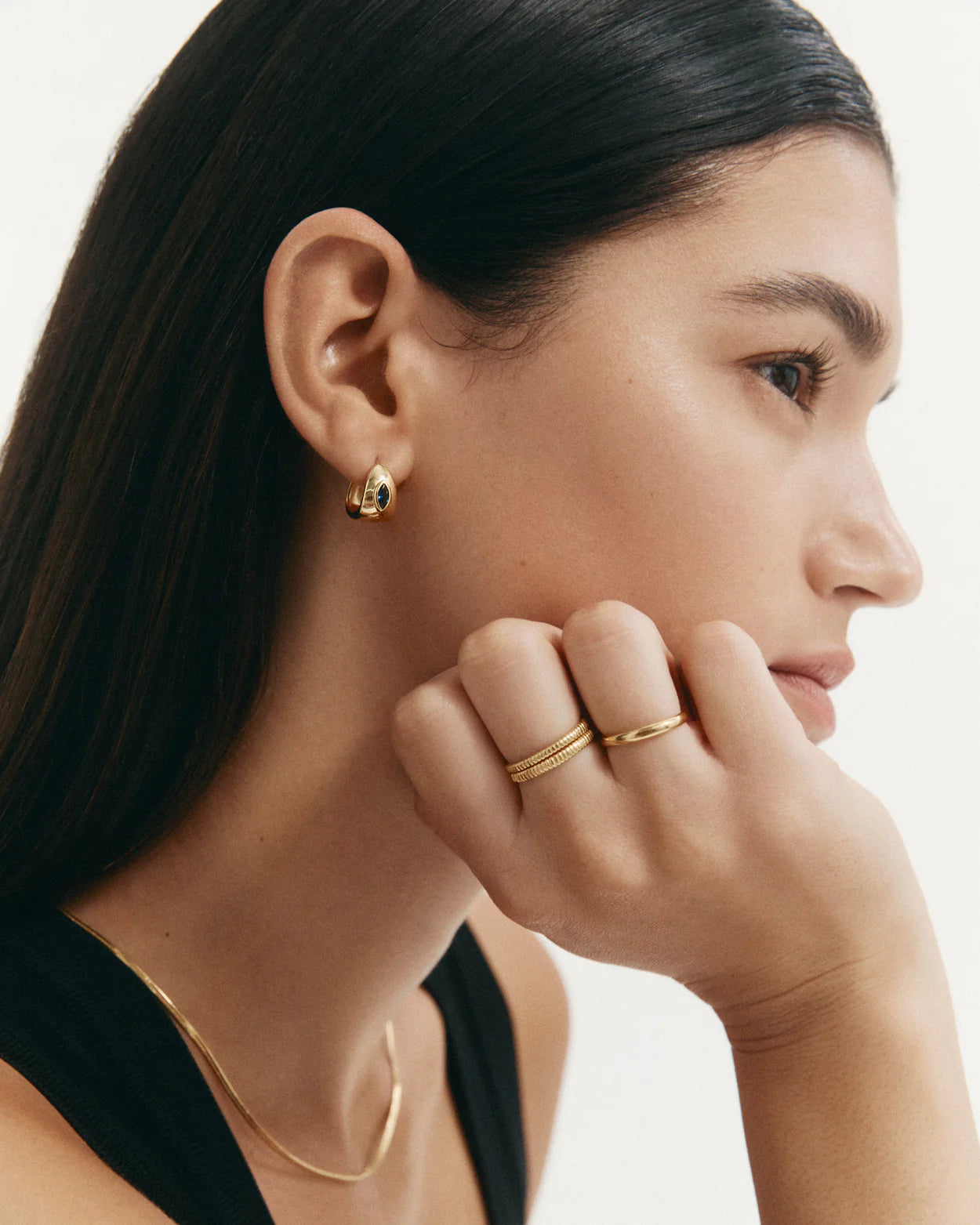 Kirstin Ash Ink Hoops (18k Gold Plated)