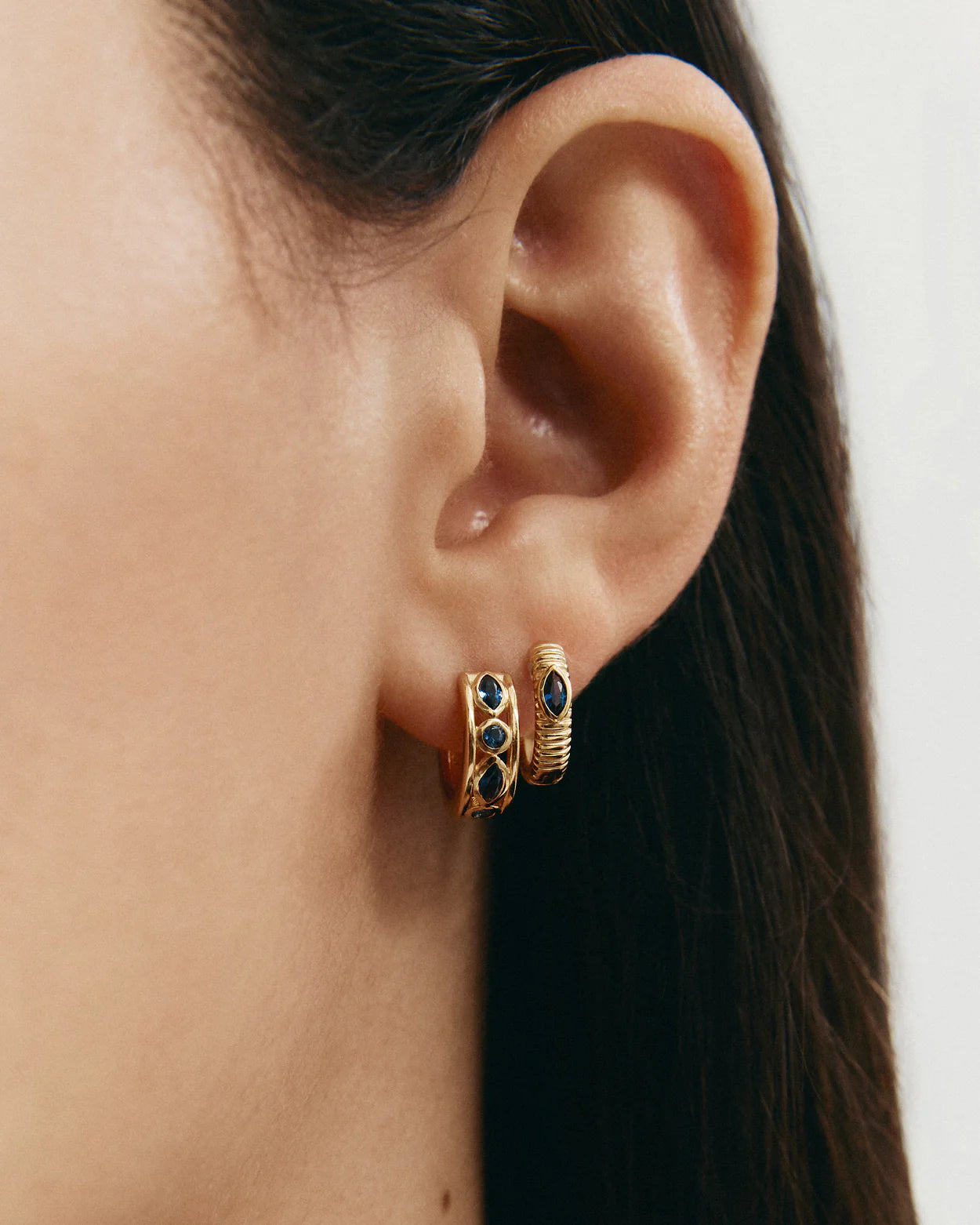Kirstin Ash Ink Texture Hoops (18k Gold Plated)