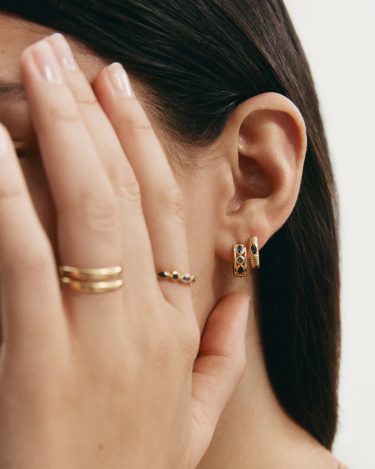 Kirstin Ash Ink Texture Hoops (18k Gold Plated)