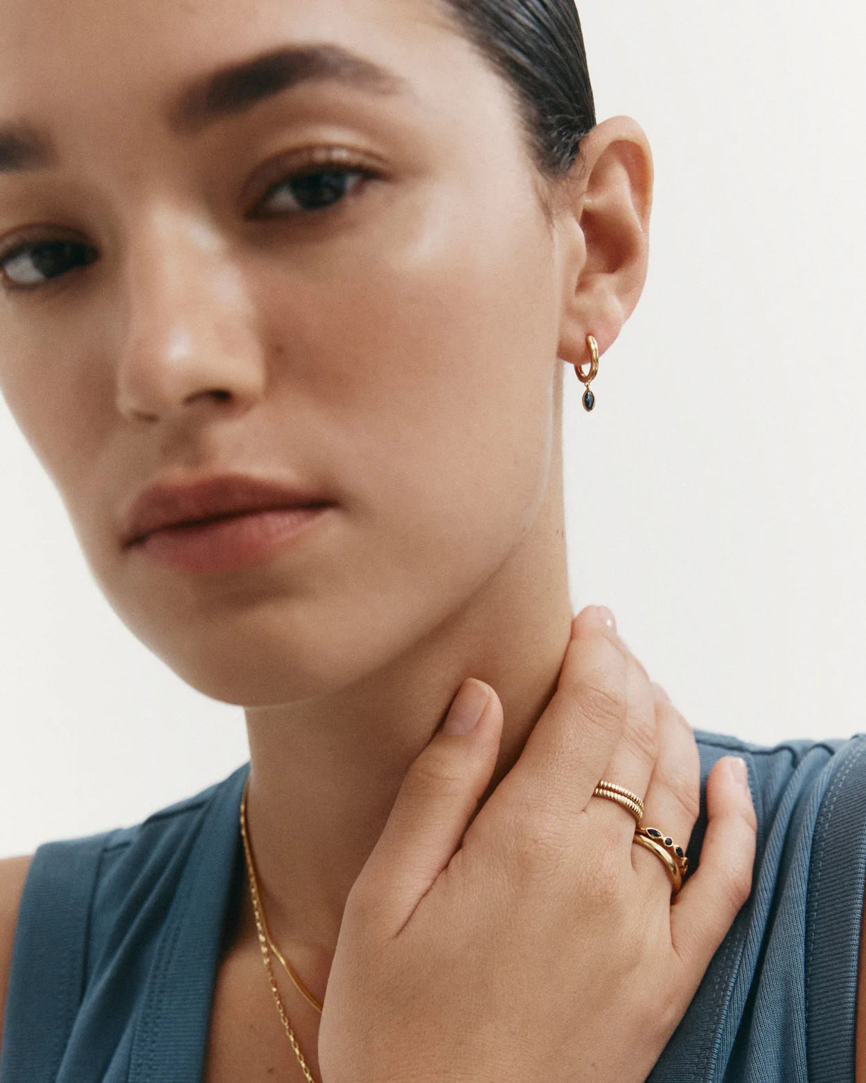Kirstin Ash Ink Drop Hoops (18k Gold Plated)