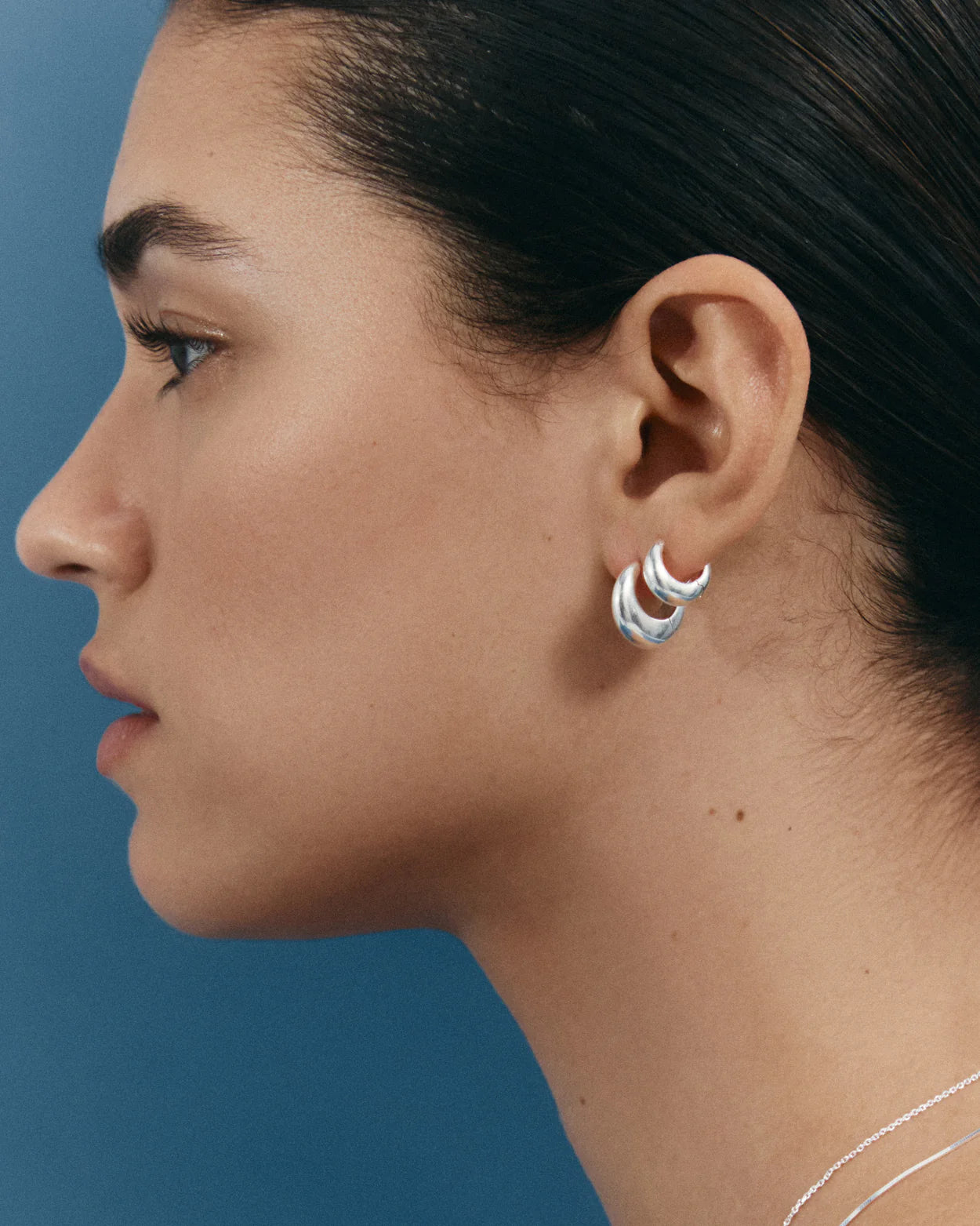 Kirstin Ash Indigo Small Hoops (Sterling Silver)
