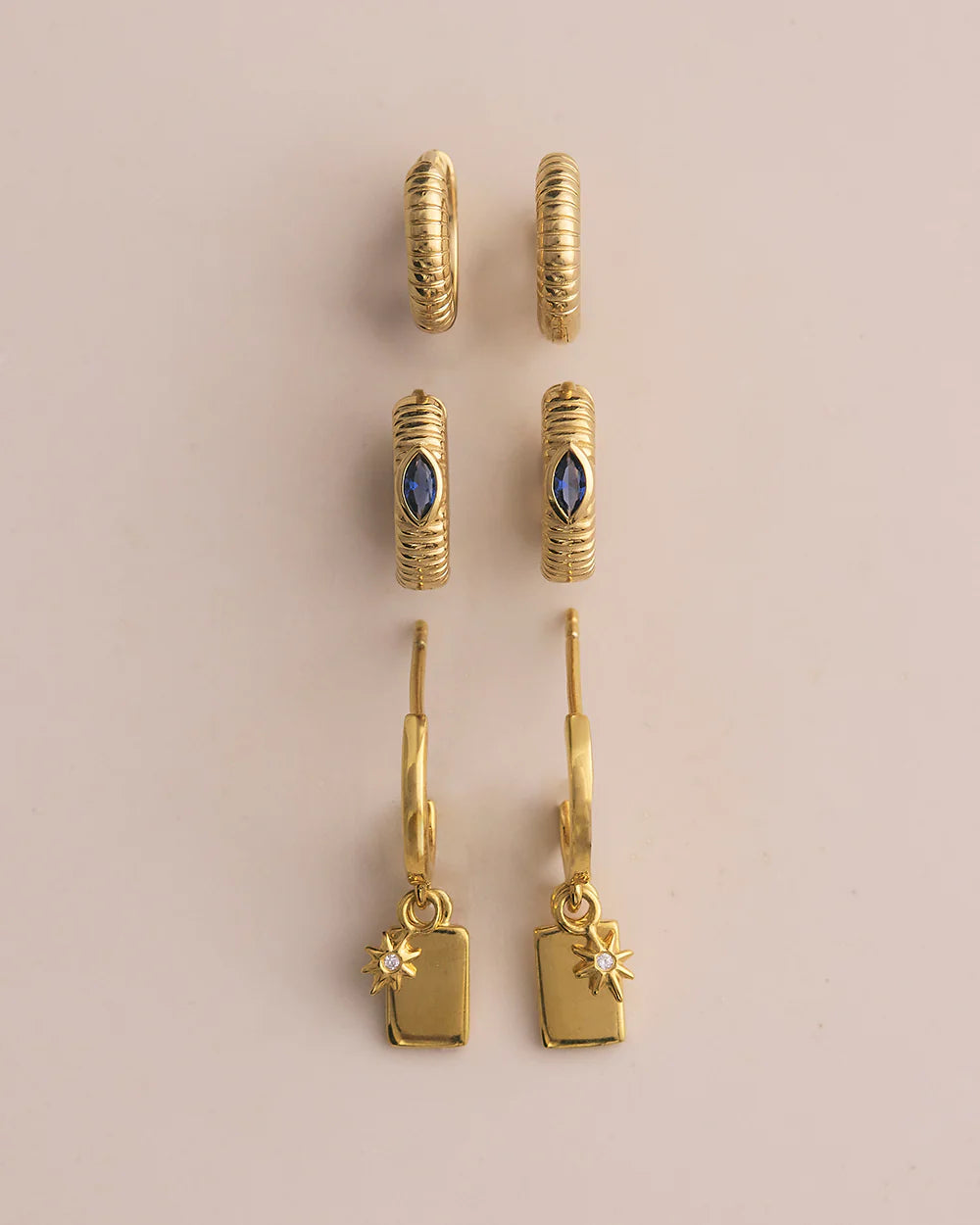Kirstin Ash Ink Texture Hoops (18k Gold Plated)