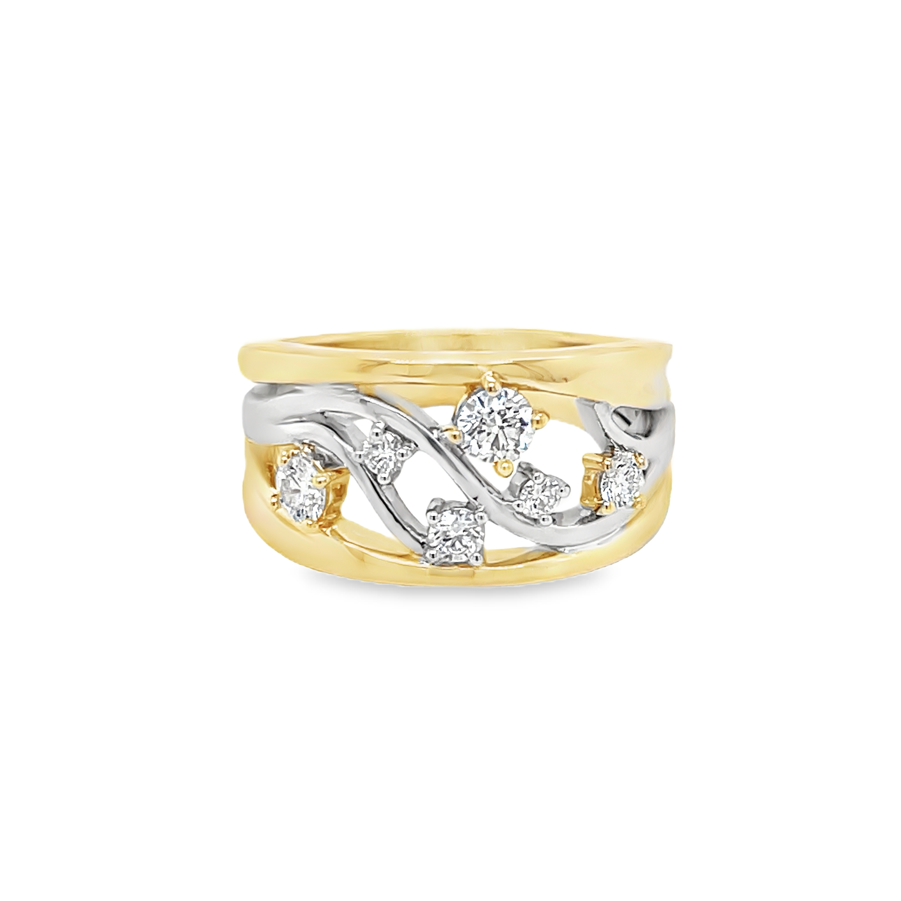 9ct Yellow and White Gold Lab Grown 0.53ct Diamond Dress Ring