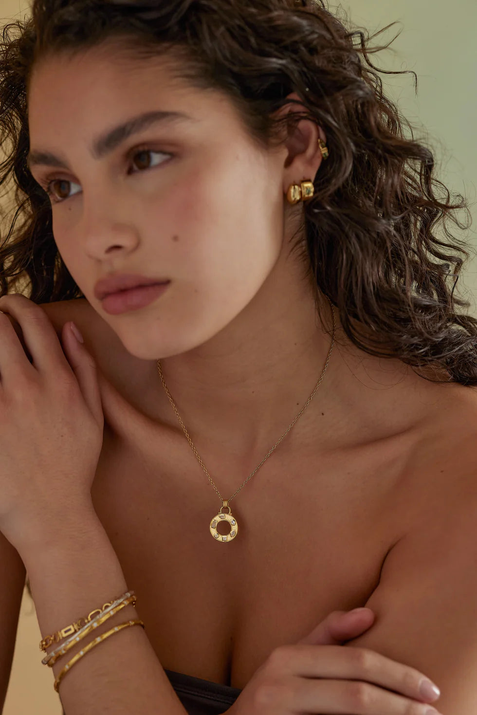 Toni May Cleo Moonstone Gold Necklace