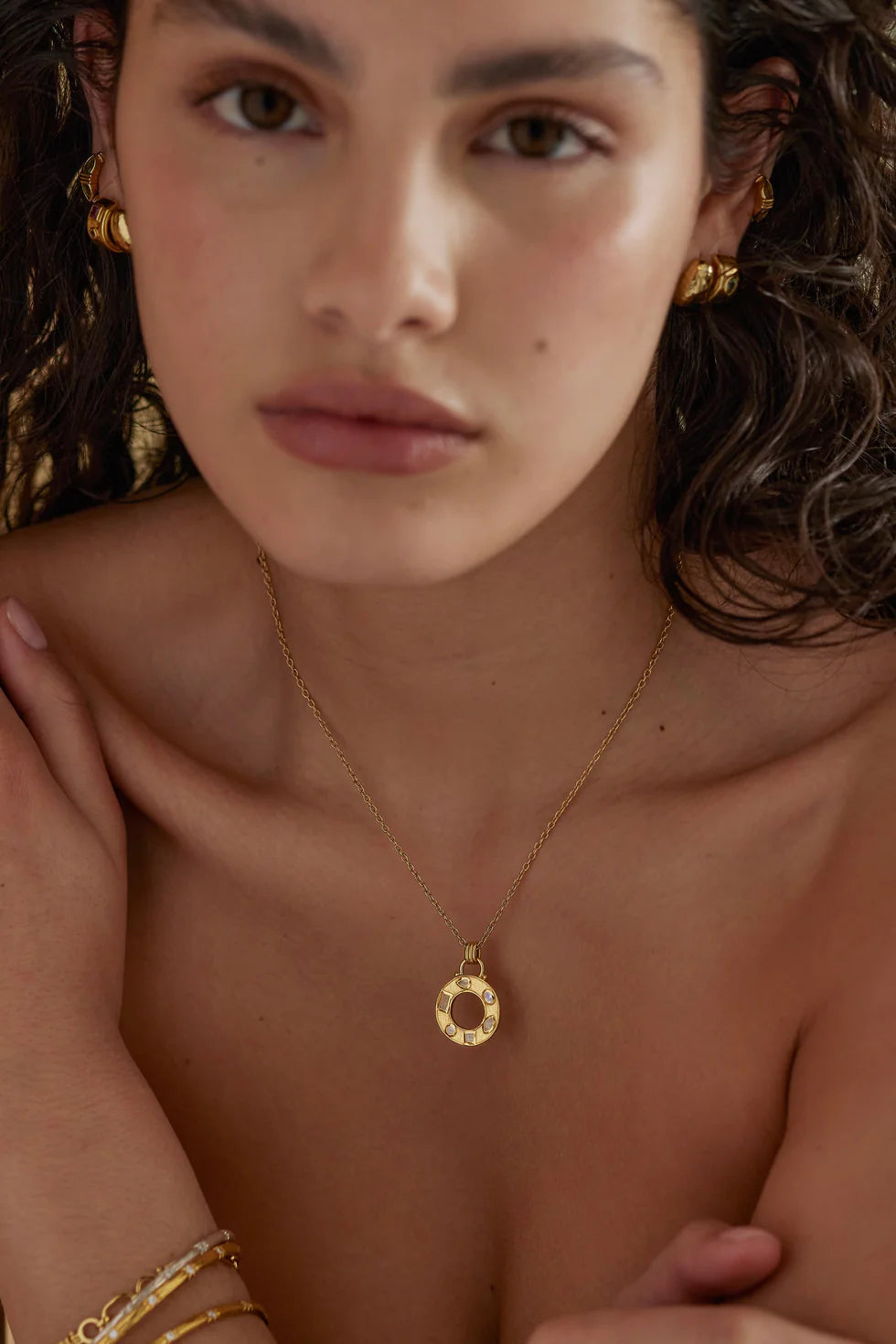 Toni May Cleo Moonstone Gold Necklace