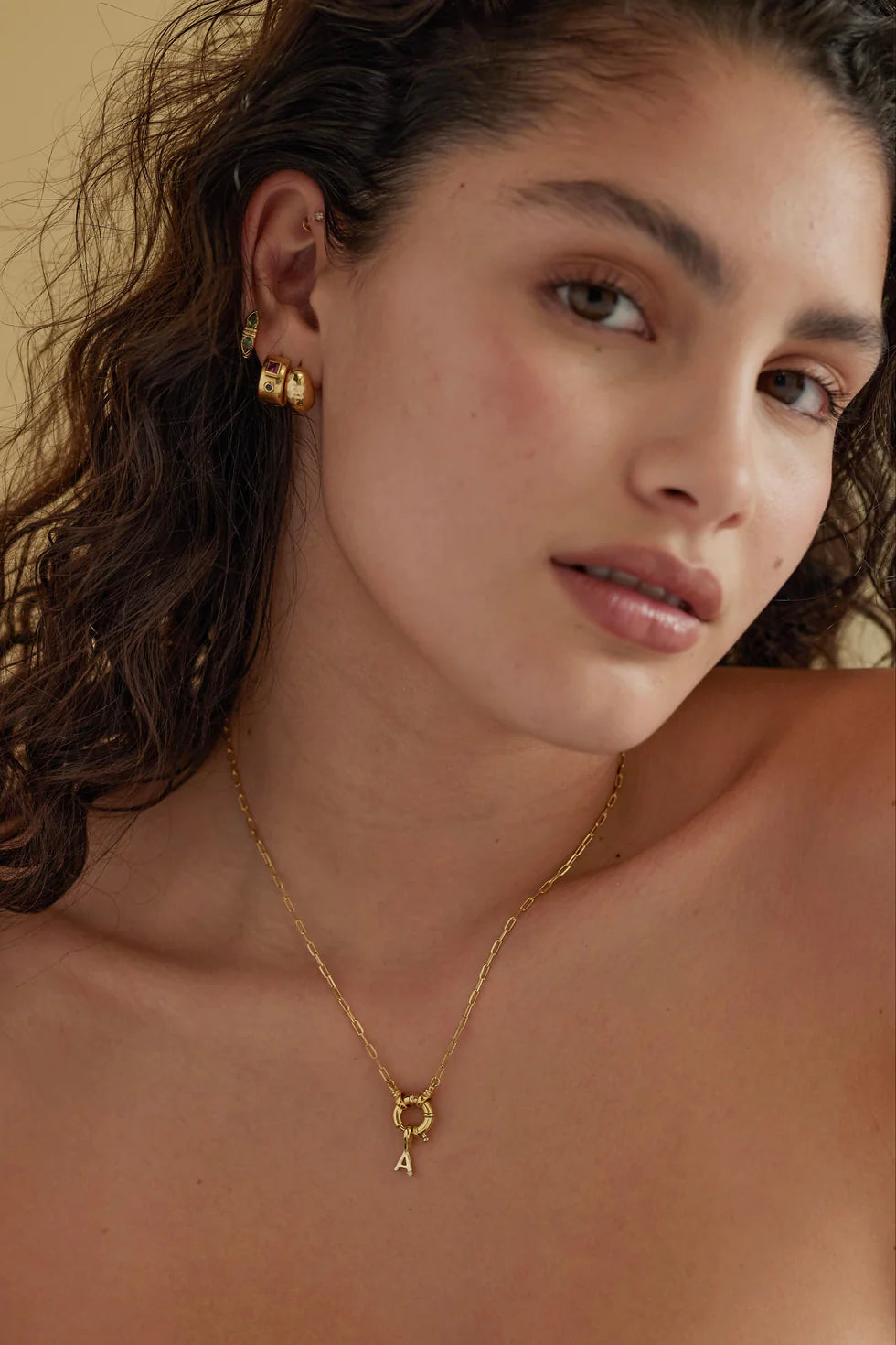 Toni May Sailor Clasp Gold Necklace