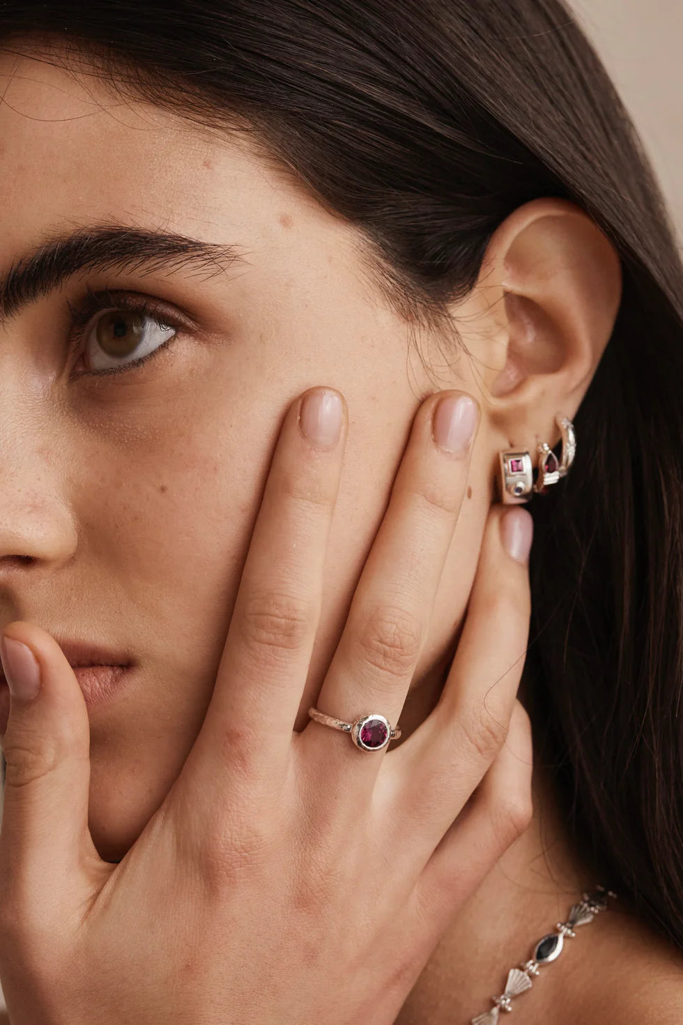 Toni May Marlow Rhodolite Silver Stacker