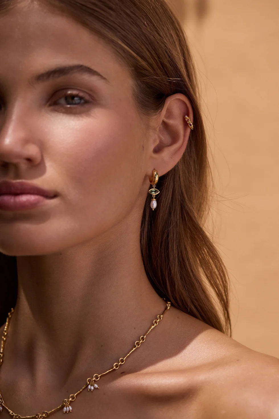 Toni May Juniper Apatite Gold Huggies