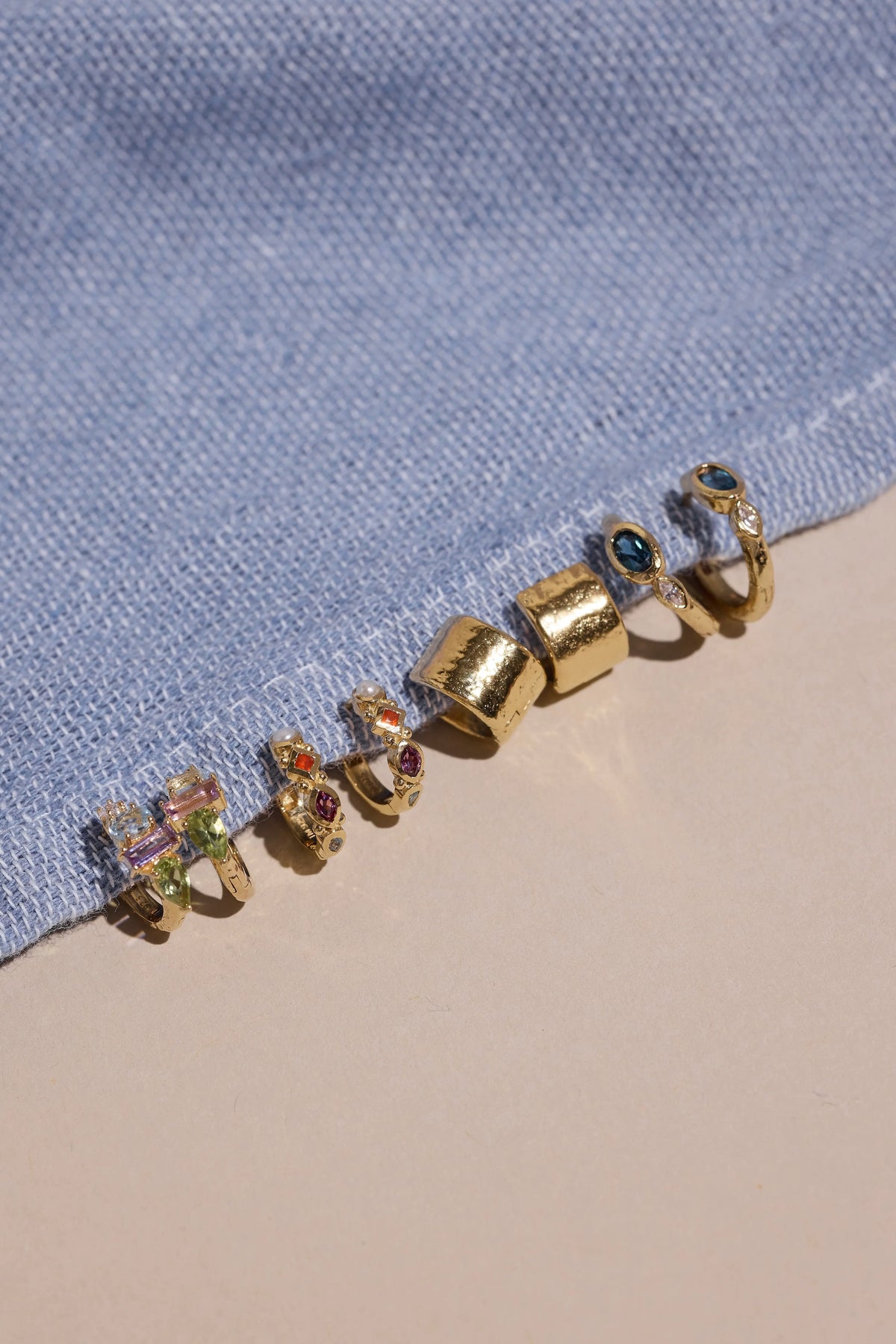 Toni May Alida Rhodolite Gold Huggies
