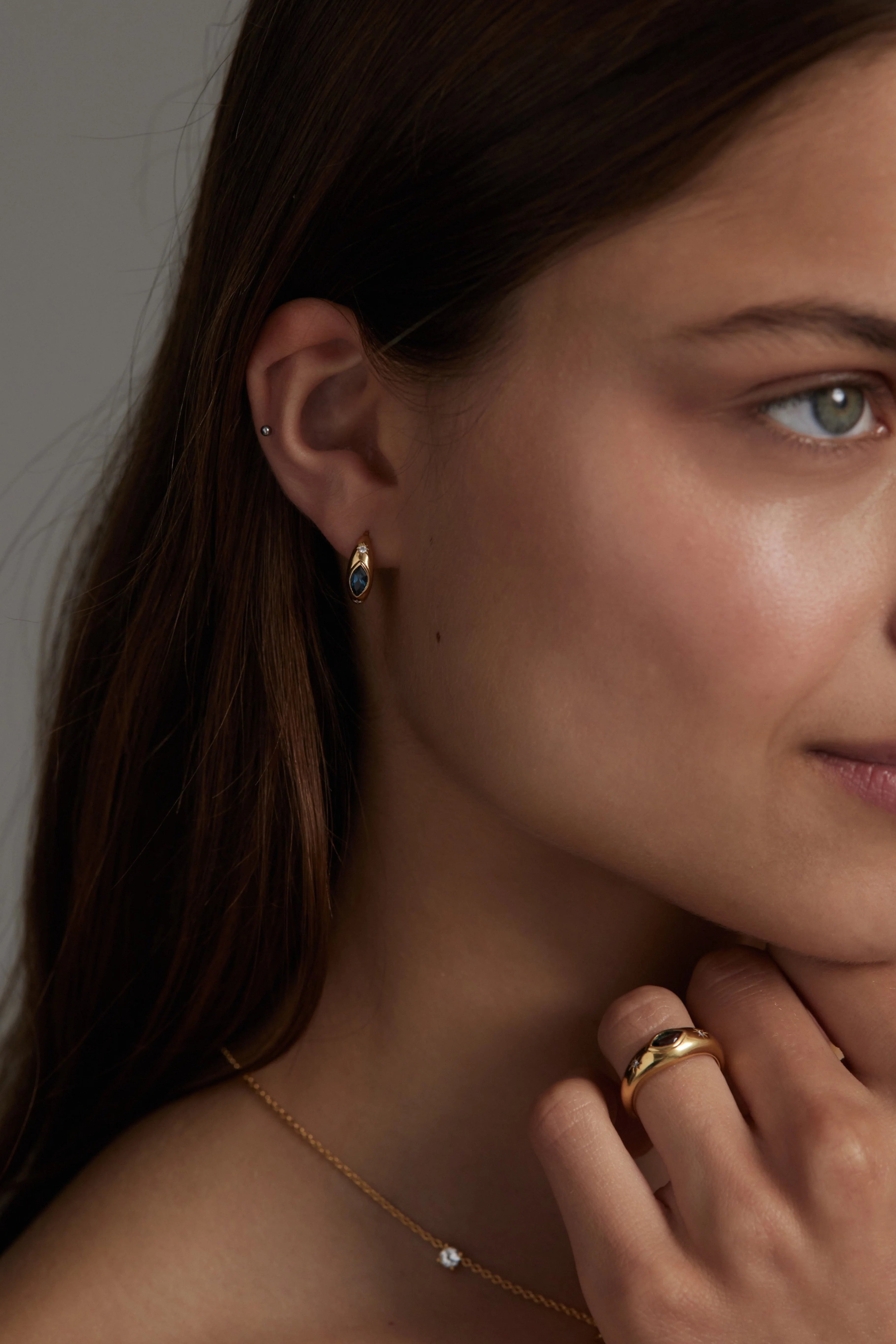 Toni May Asteria Topaz Gold Hoops
