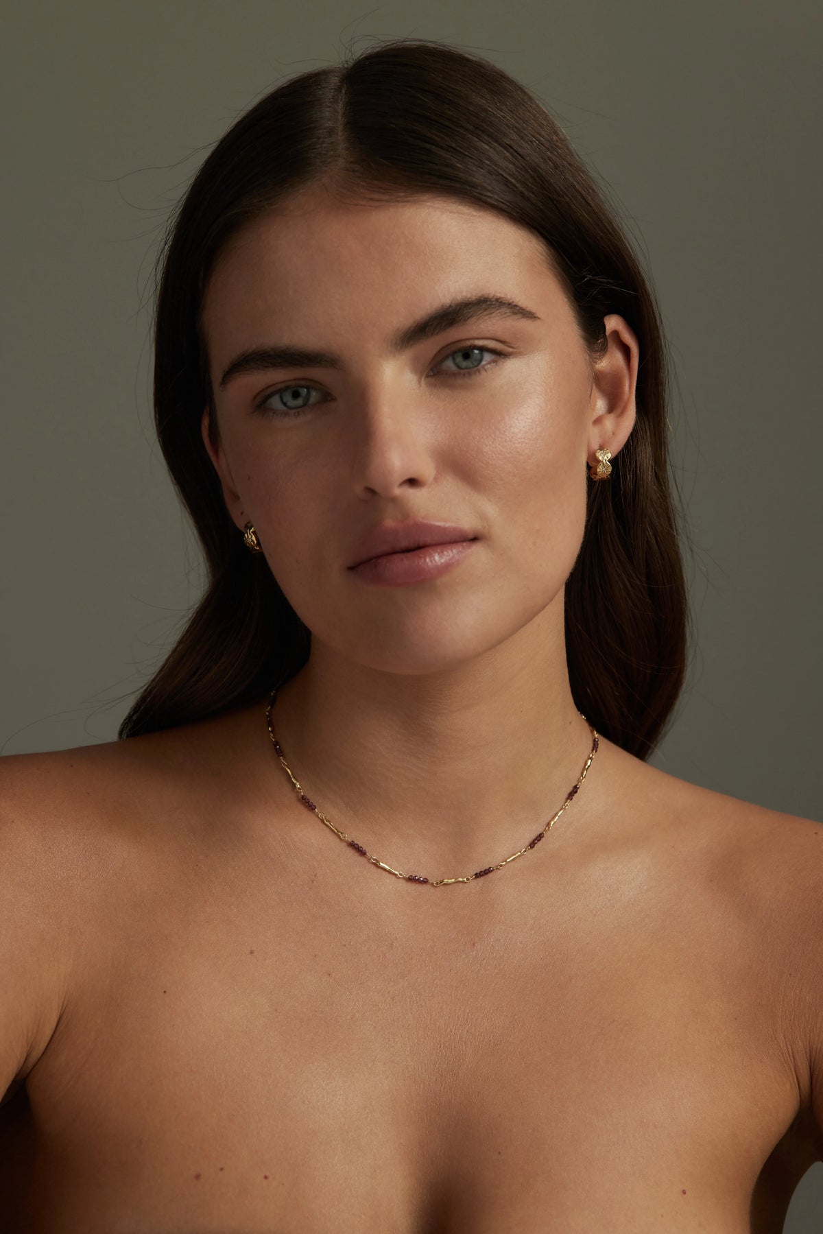 Toni May Aphrodite Rhodolite Gold Necklace