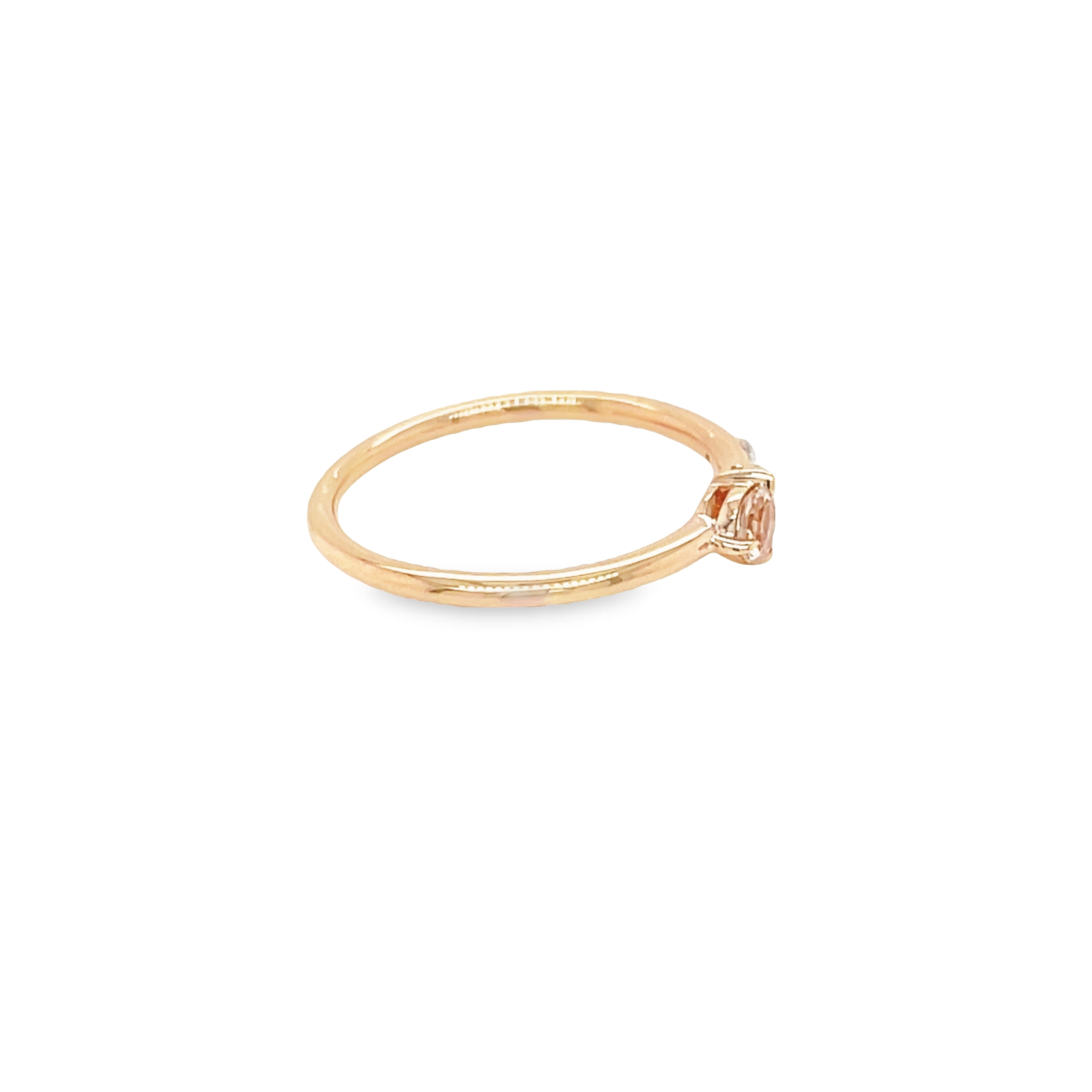 9ct Rose Gold Morganite and Diamond Petite Ring