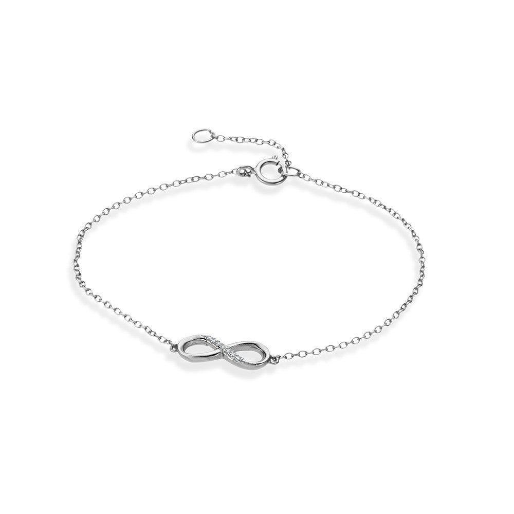Sterling Silver Infinity Cubic Zirconia Set Bracelet