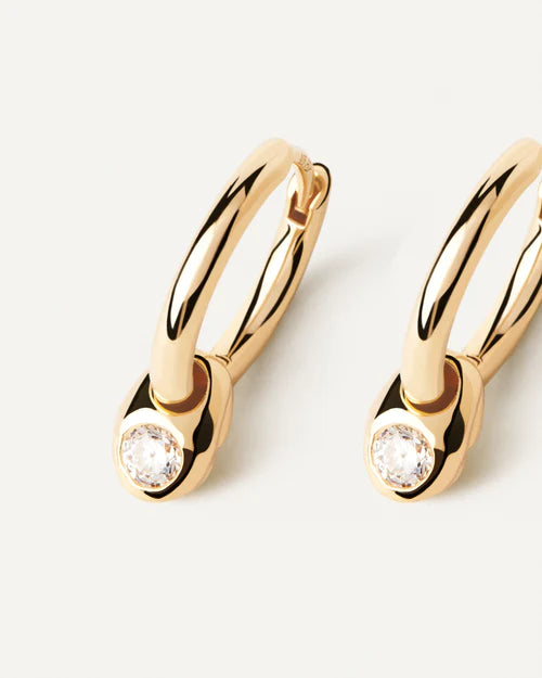 PdPaola Delta Hoop Earrings- Gold