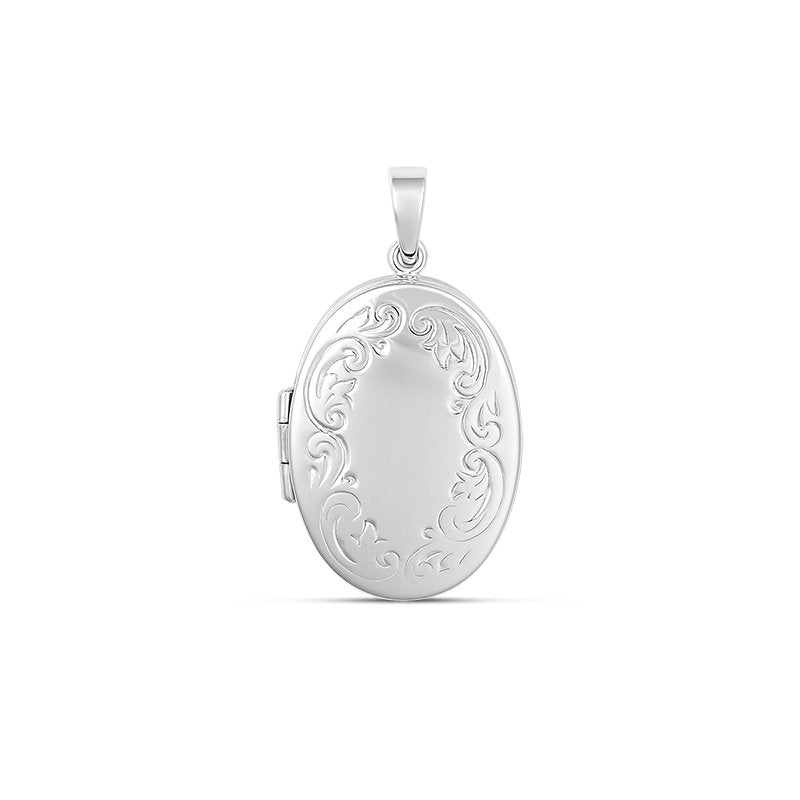 Sterling Silver Polina Small Oval Engraved Locket