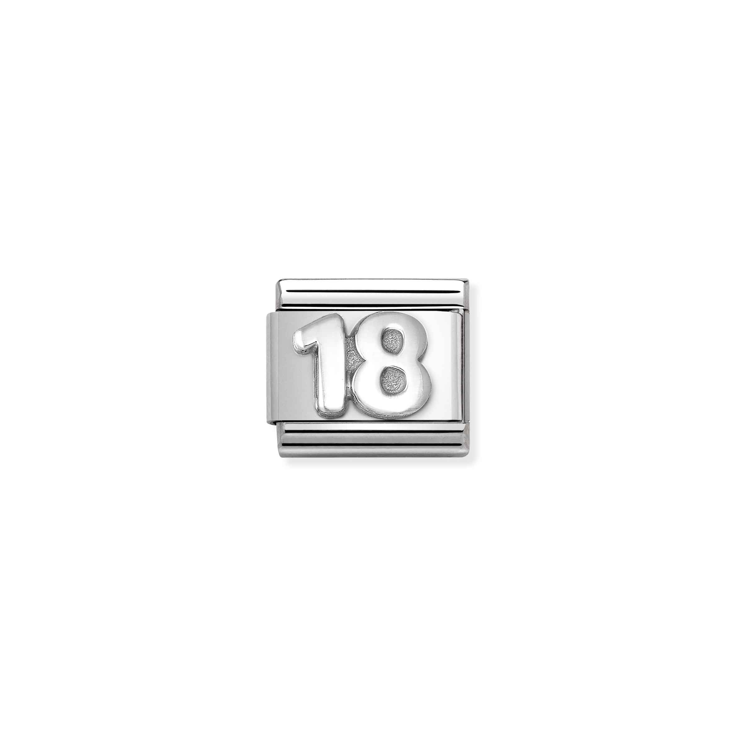 COMPOSABLE CLASSIC LINK 330101/56 NUMBER 18 IN 925 SILVER