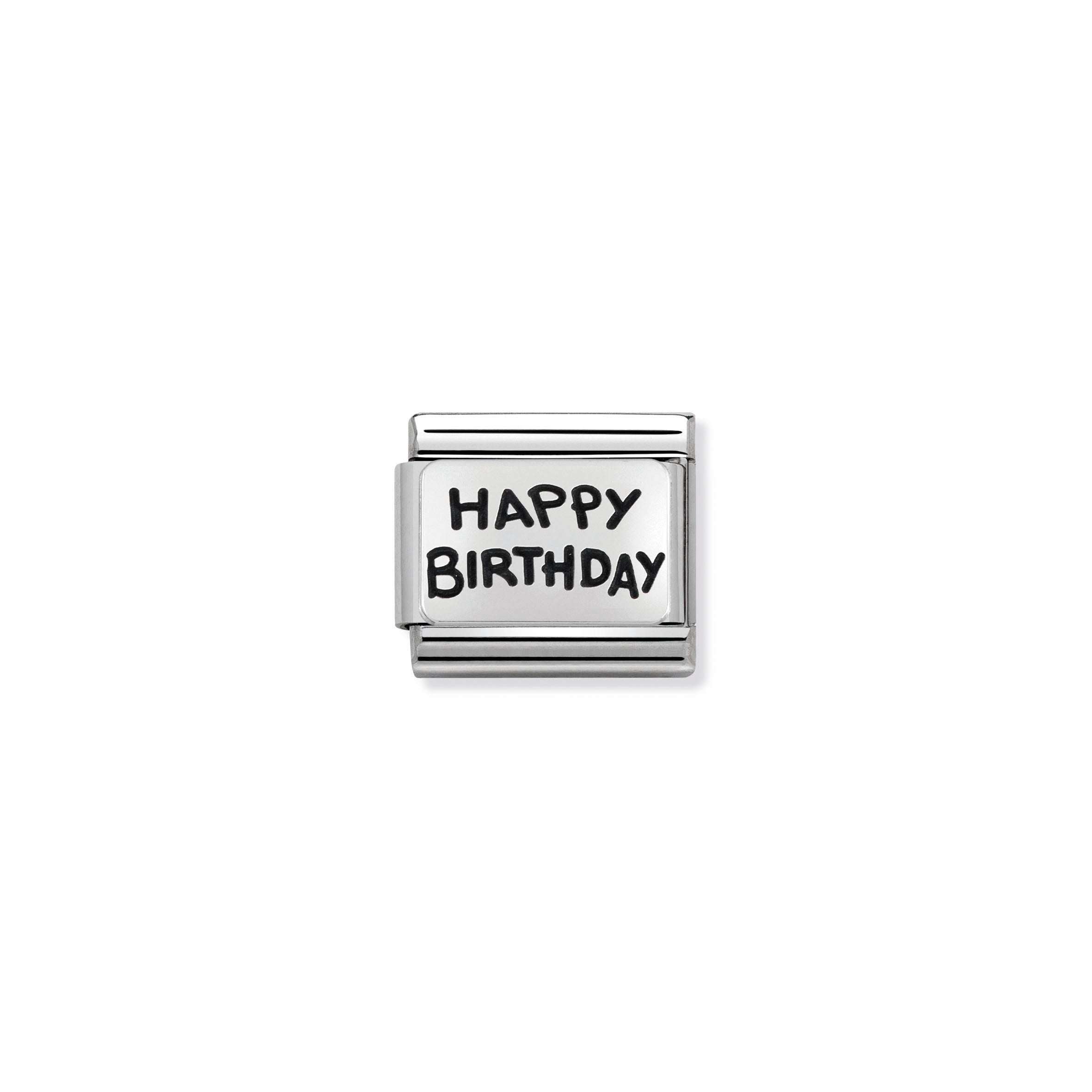 COMPOSABLE CLASSIC LINK 330102/41 HAPPY BIRTHDAY IN 925 SILVER