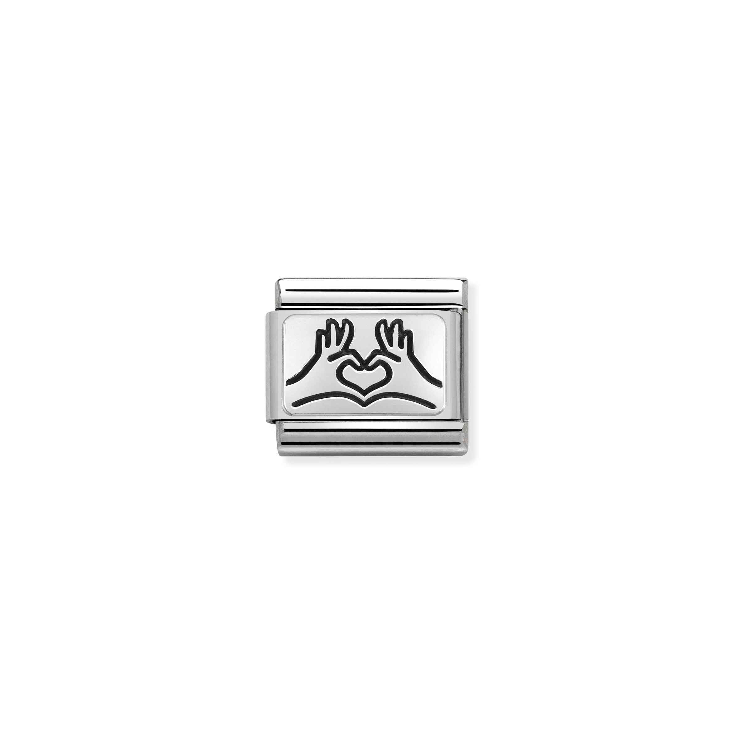 COMPOSABLE CLASSIC LINK 330109/58 HANDS TO HEART IN SILVER